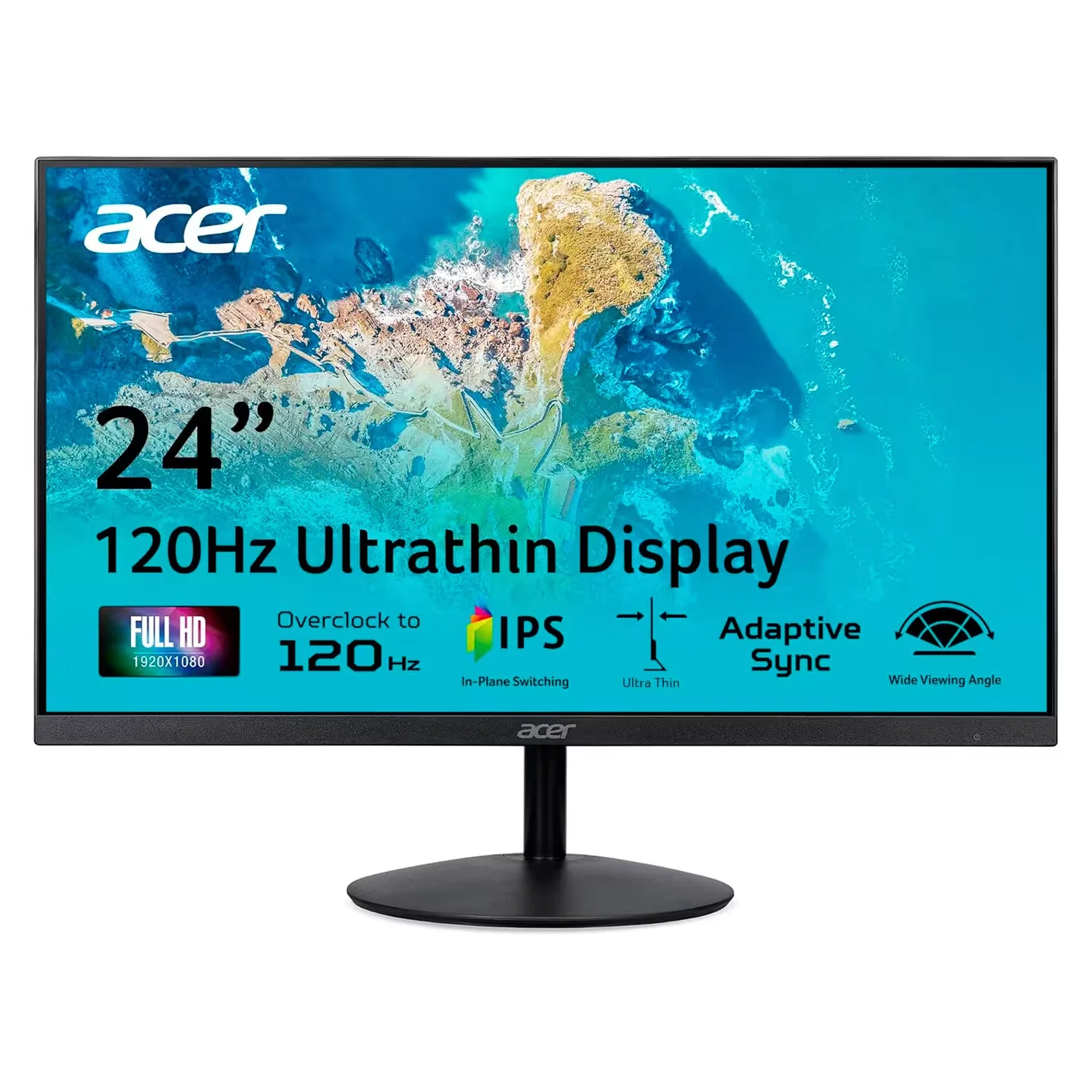 Monitor Acer SB240Y G0BI 23.8" Full HD 120Hz HDMI VGA - Preto