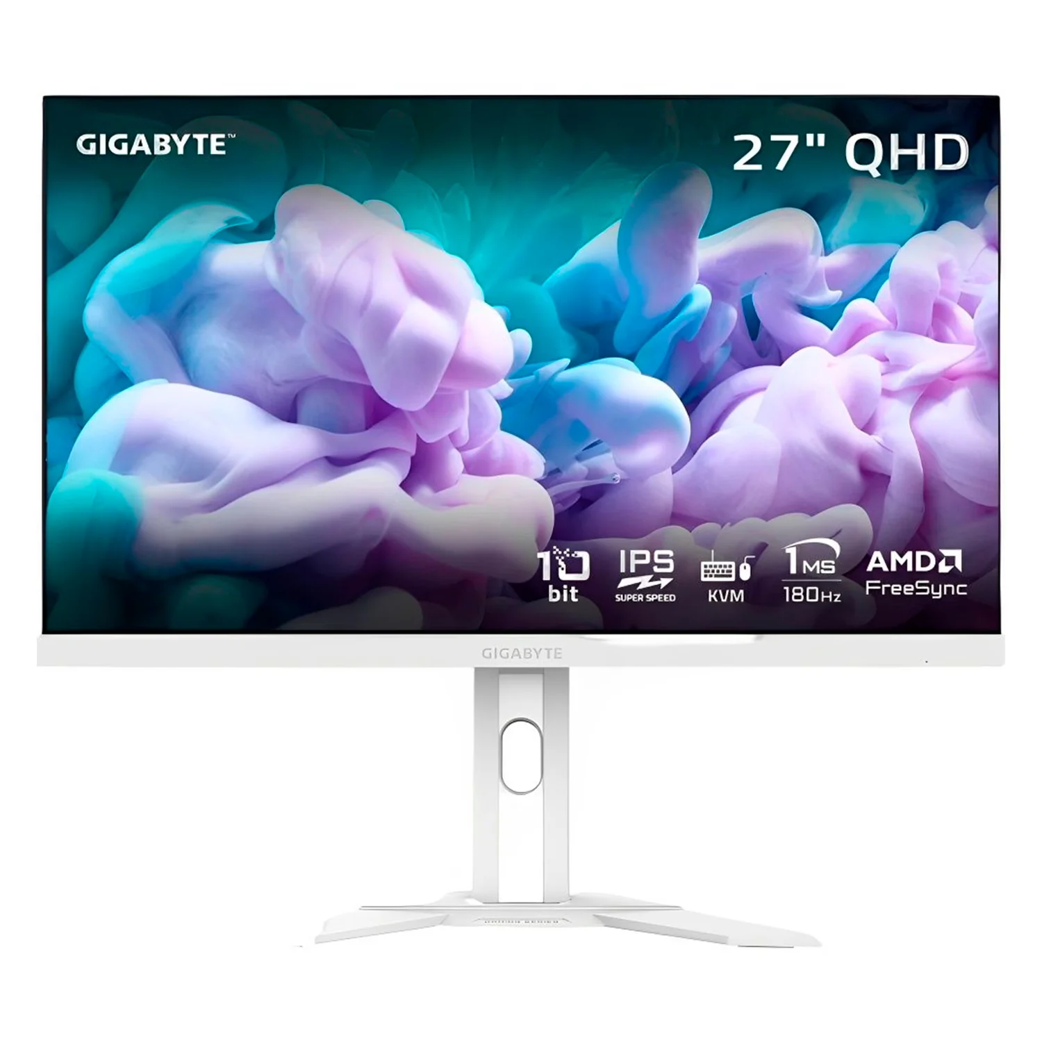 Monitor Gamer Gigabyte M27QA Ice 27" Quad HD 180Hz IPS - Branco