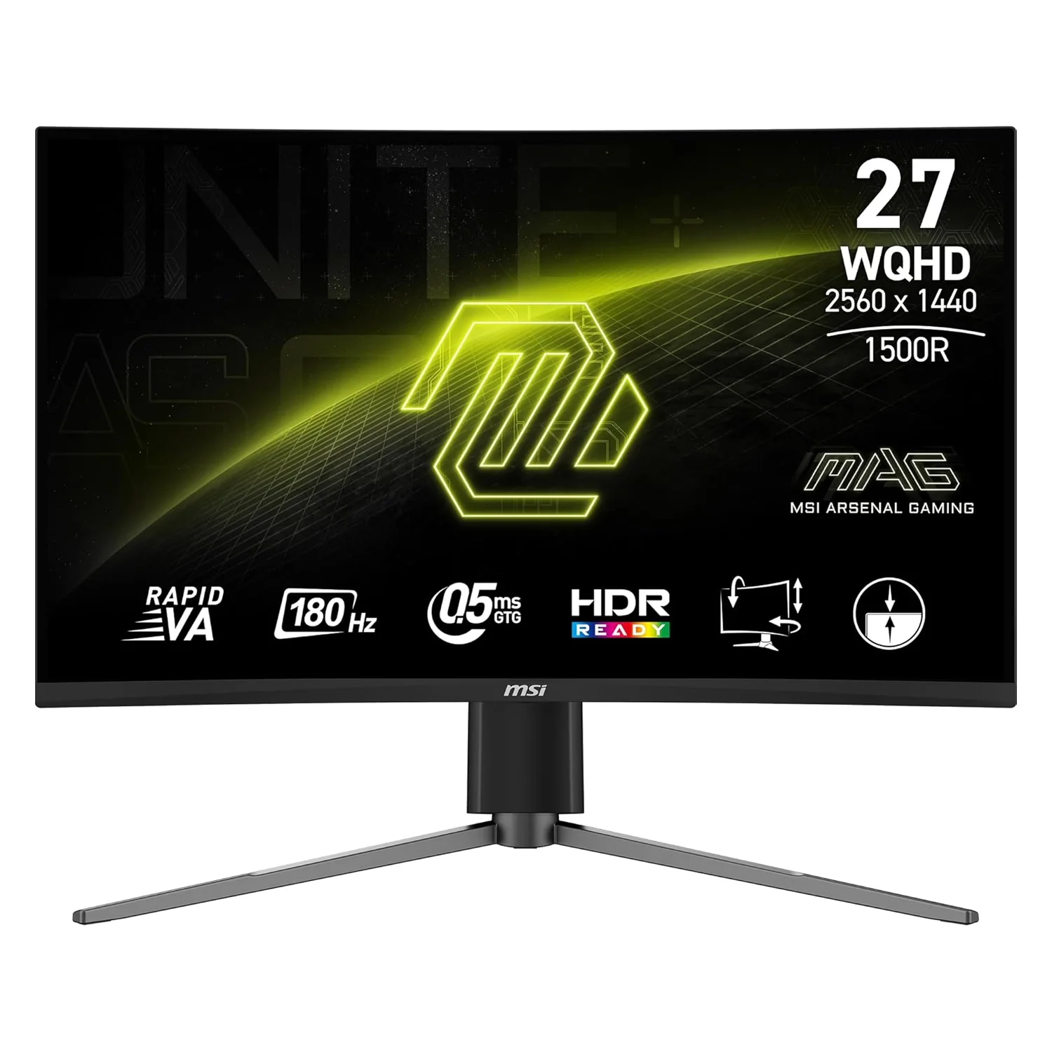 Monitor Gamer MSI MAG 27CQ6F 27" WQHD Curvo 180Hz HDMI DP - Preto