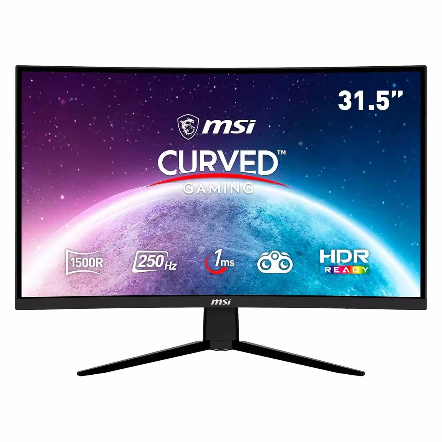 Monitor Gamer MSI Optix G32C4X 31.5" Full HD 250Hz VA + Mouse - Preto