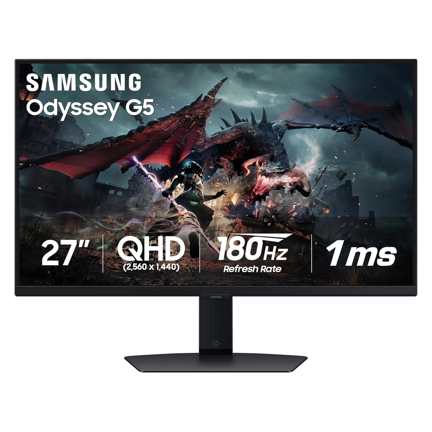 Monitor Gamer Samsung Odyssey G5 G50D LS27DG500ENXZA 27" 180Hz - Preto