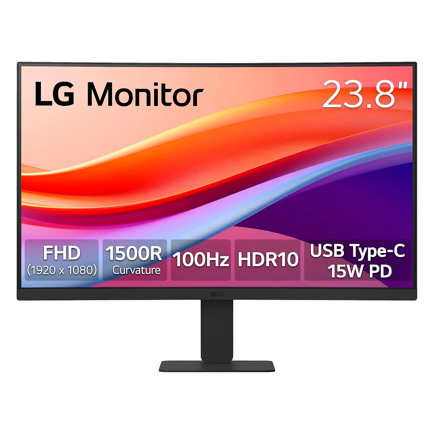 Monitor LG 24U421A-B 24" Full HD Curvo 100Hz HDMI USB-C - Preto