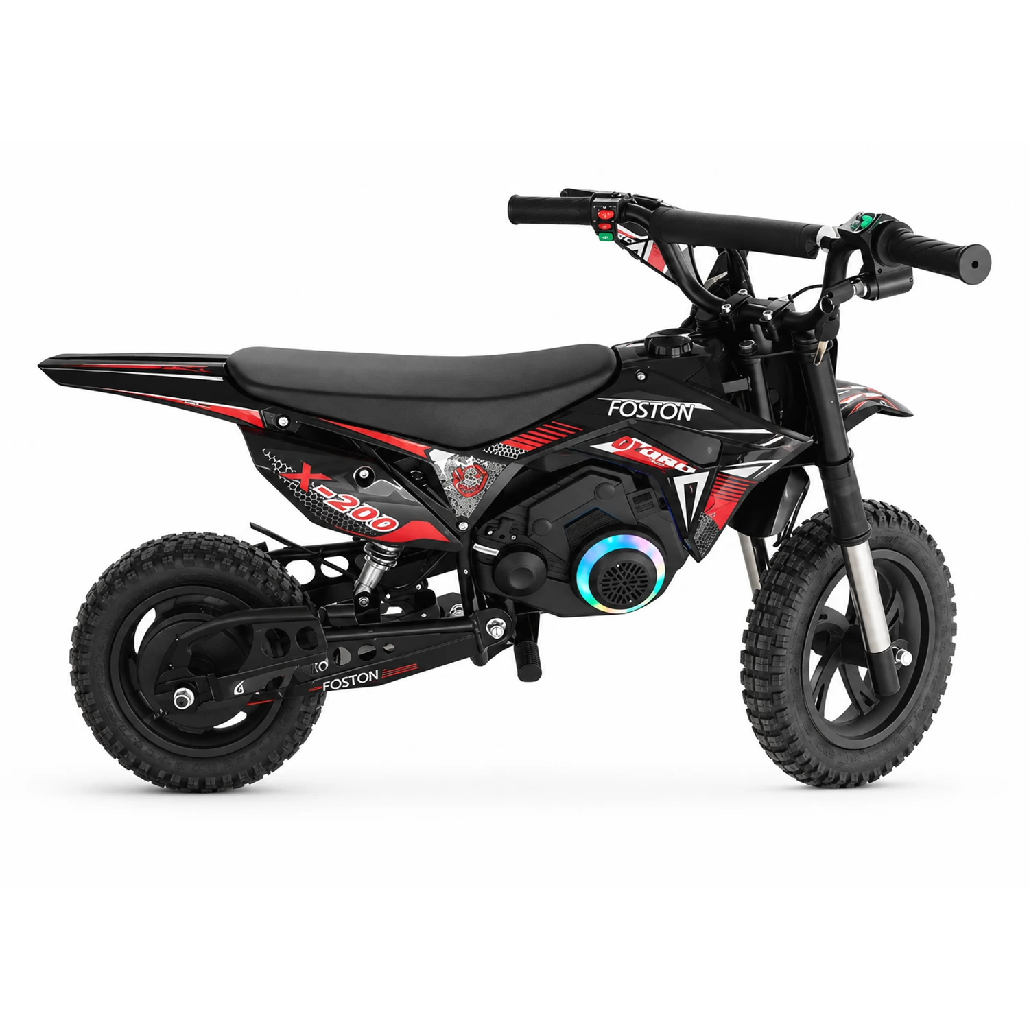 Moto Elétrica Infantil Foston X200 Bluetooth 20Km/h - Preto e Vermelho