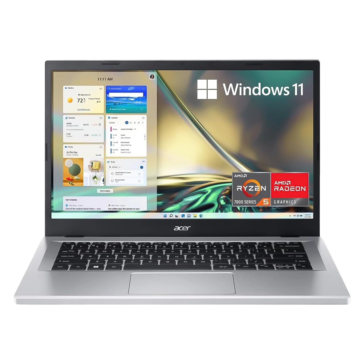 Notebook Acer Aspire 3 AMD Ryzen 3-7320U 8GB RAM 128GB SSD Tela 15.6" Full HD Touch Windows 11 Inglês Prata - A315-24PT-R8W1