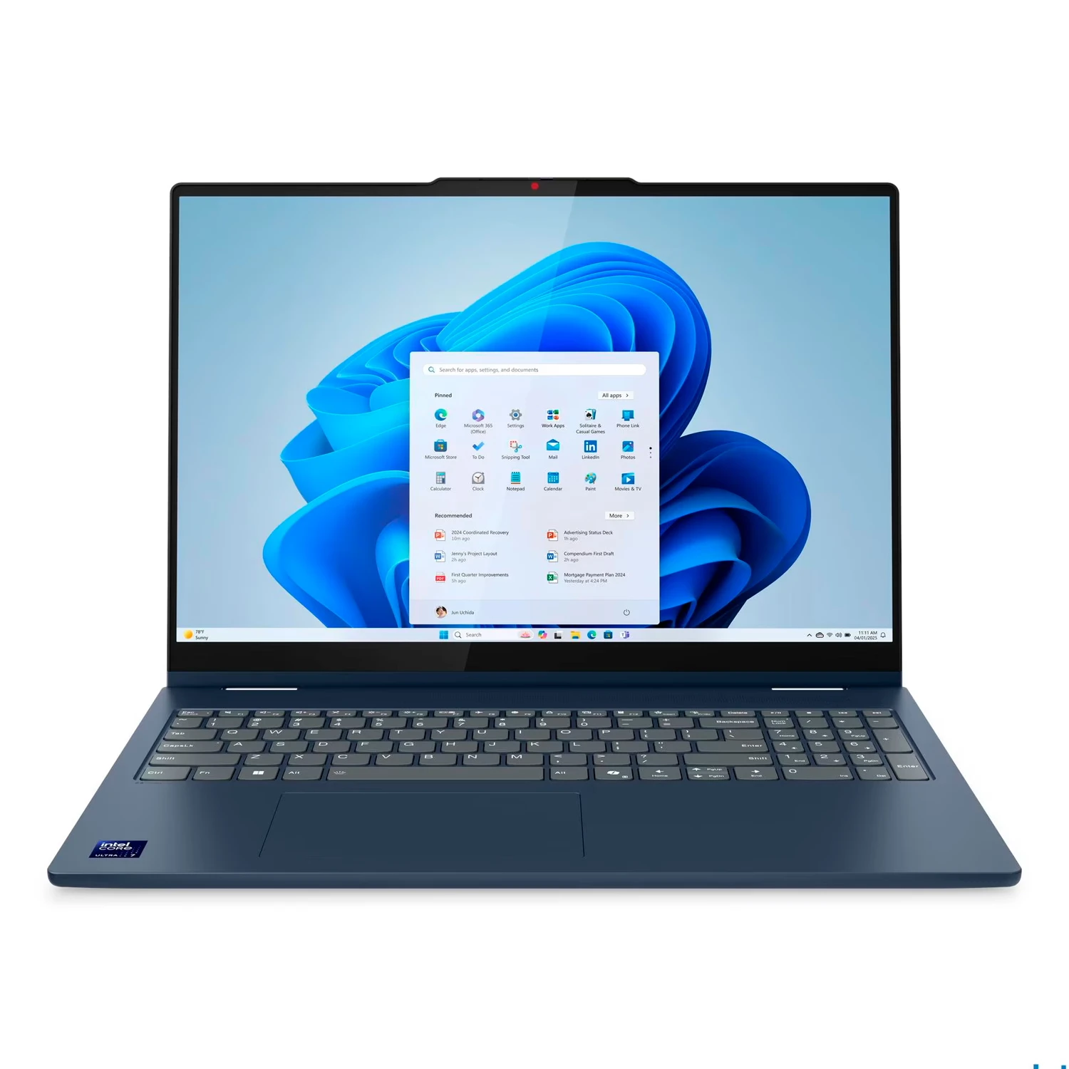 Notebook Lenovo IdeaPad 5 Intel Core Ultra 7-255U 32GB RAM 1TB SSD Tela 16" Full HD Touch Windows 11 Inglês Azul -  83KS001BUS