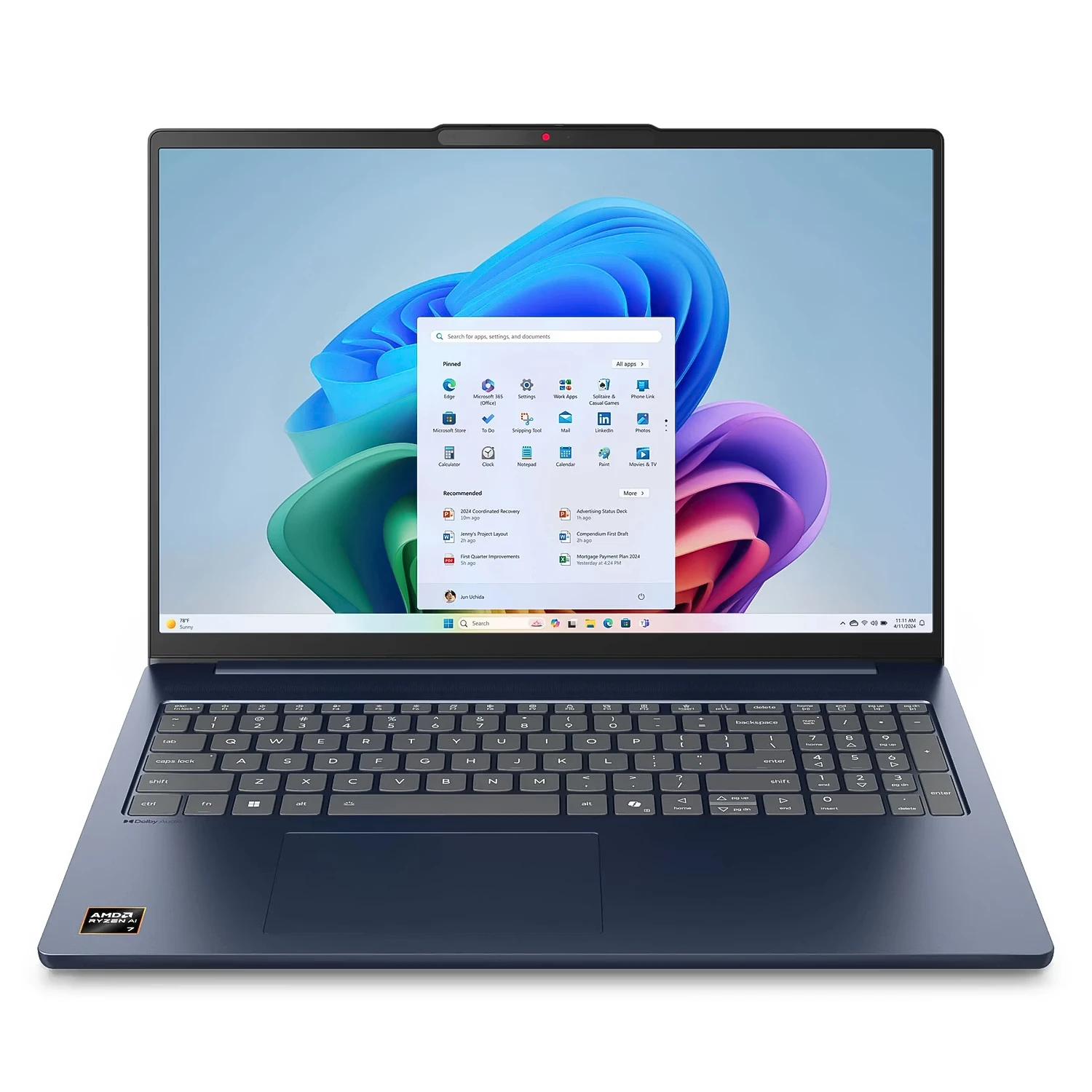 Notebook Lenovo Lenovo IdeaPad Slim 5 AMD Ryzen AI 7-350 16GB RAM 1TB SSD Tela 16" WUXGA Touch Windows 11 Inglês Azul - 83HY001KUS