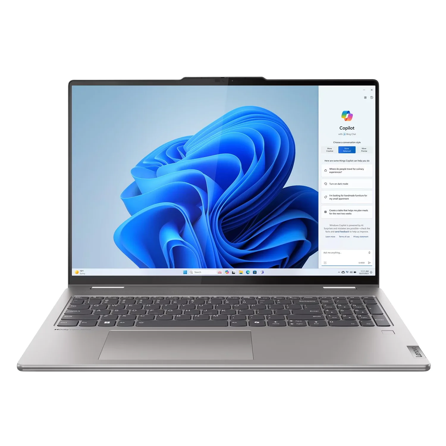 Notebook Lenovo Yoga 7 83DM0006US 16" AMD Ryzen 7-8840HS 512GB SSD 16GB RAM - Cinza