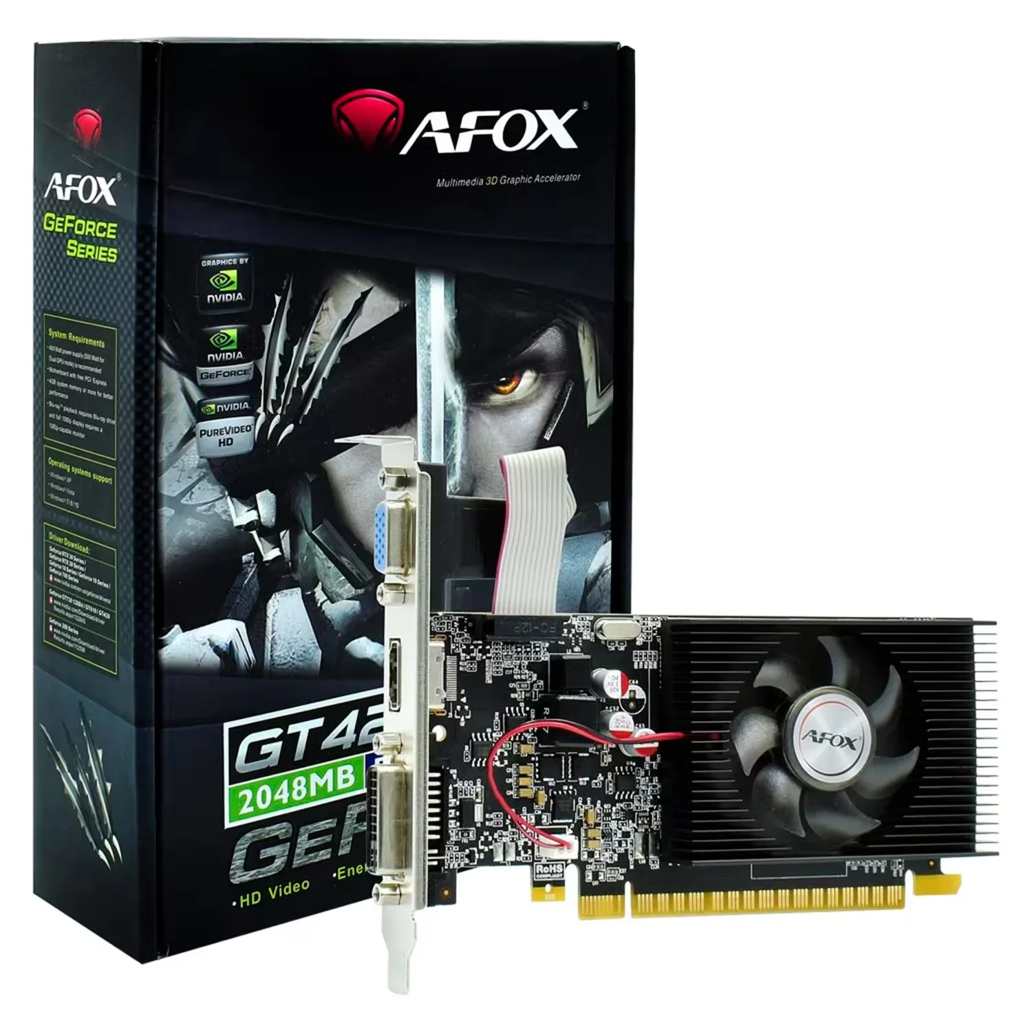 Placa de Vídeo Afox NVIDIA GeForce GT-420 2GB DDR3 - AF420-2048D3L5