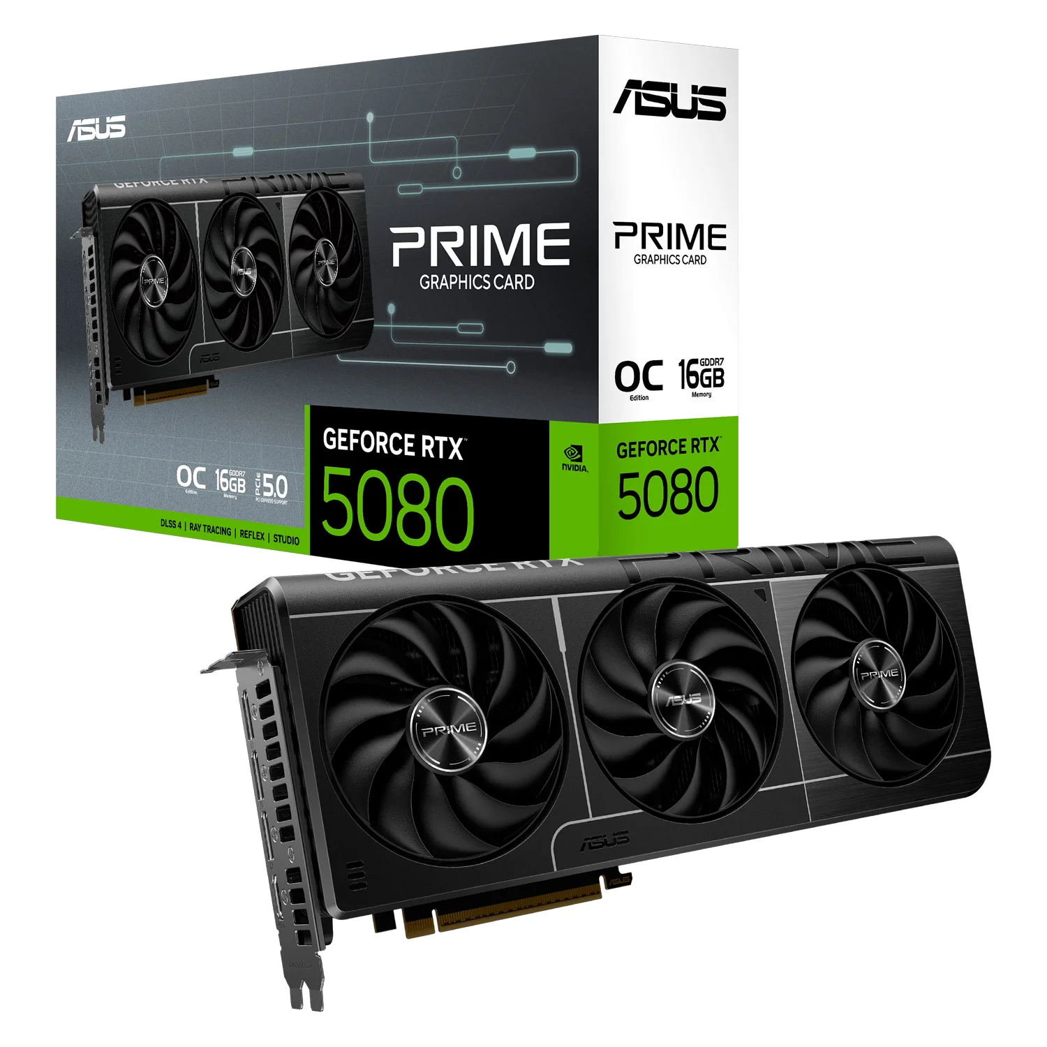 Placa de Vídeo Asus Prime OC Edition NVIDIA GeForce RTX-5080 16GB GDDR7 - PRIME-RTX5080-O16G