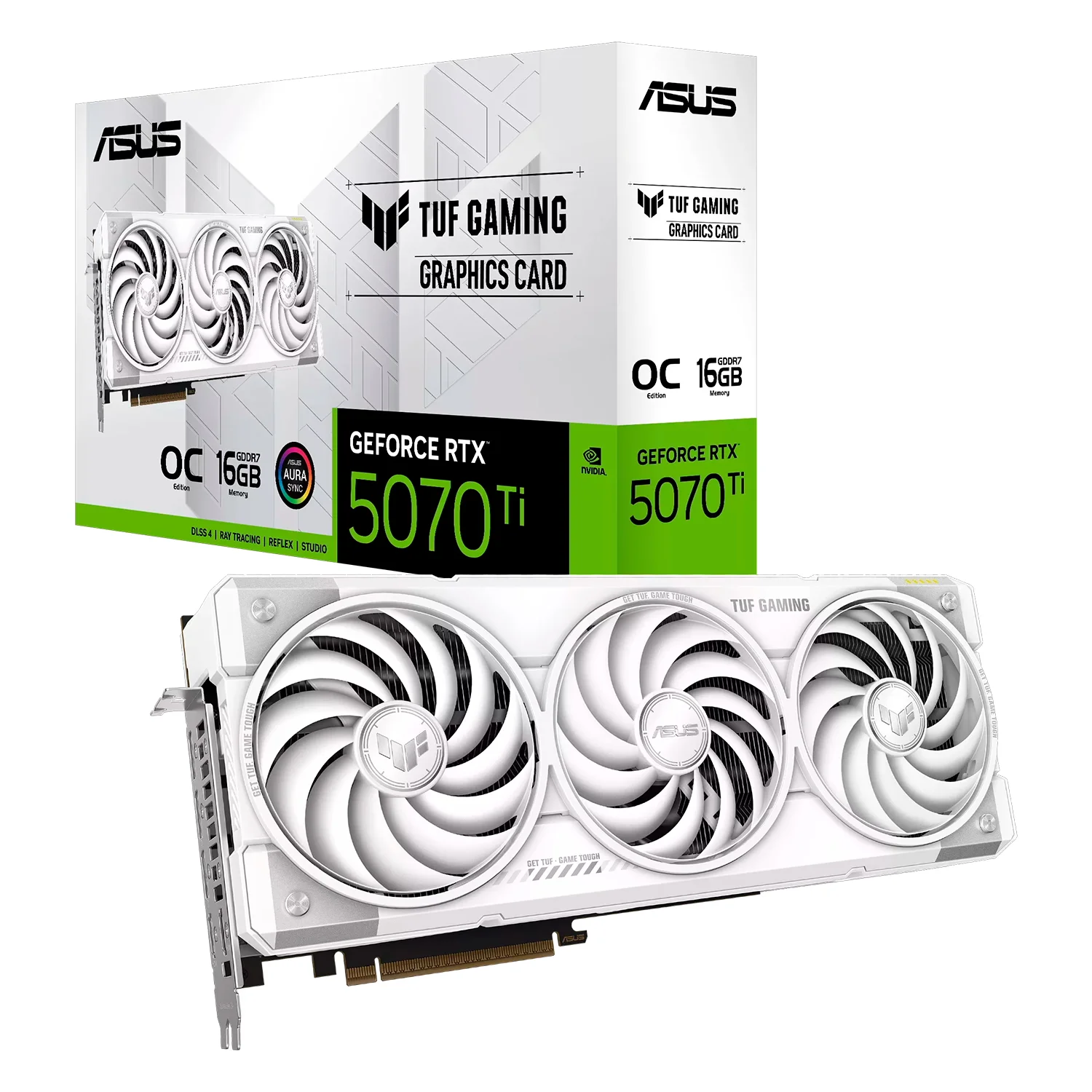 Placa de Vídeo Asus TUF Gaming White NVIDIA GeForce RTX-5070Ti 16GB GDDR7 - TUF-RTX5070TI-O16G-WHITE