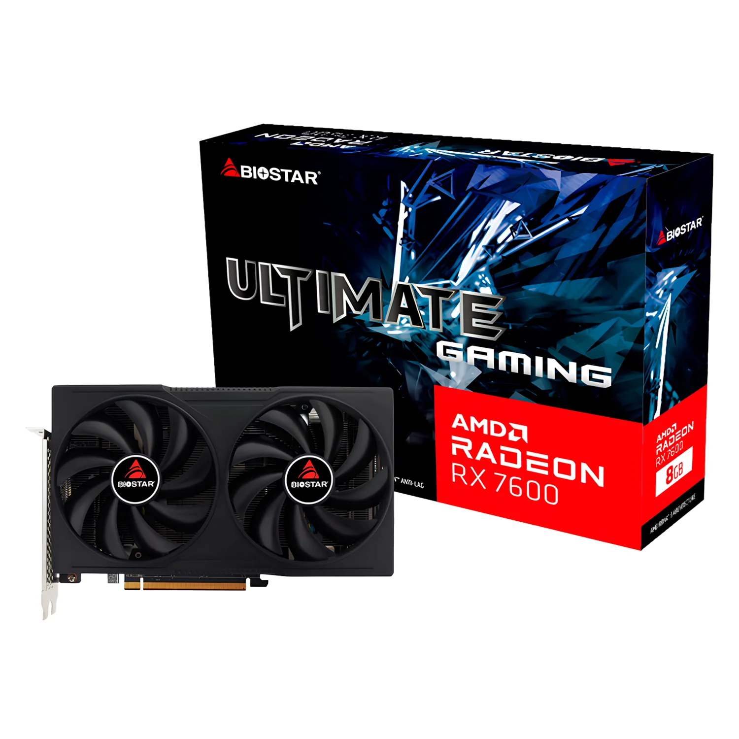 Placa de Vídeo Biostar Ultimate Gaming OC AMD Radeon RX-7600 8GB GDDR6