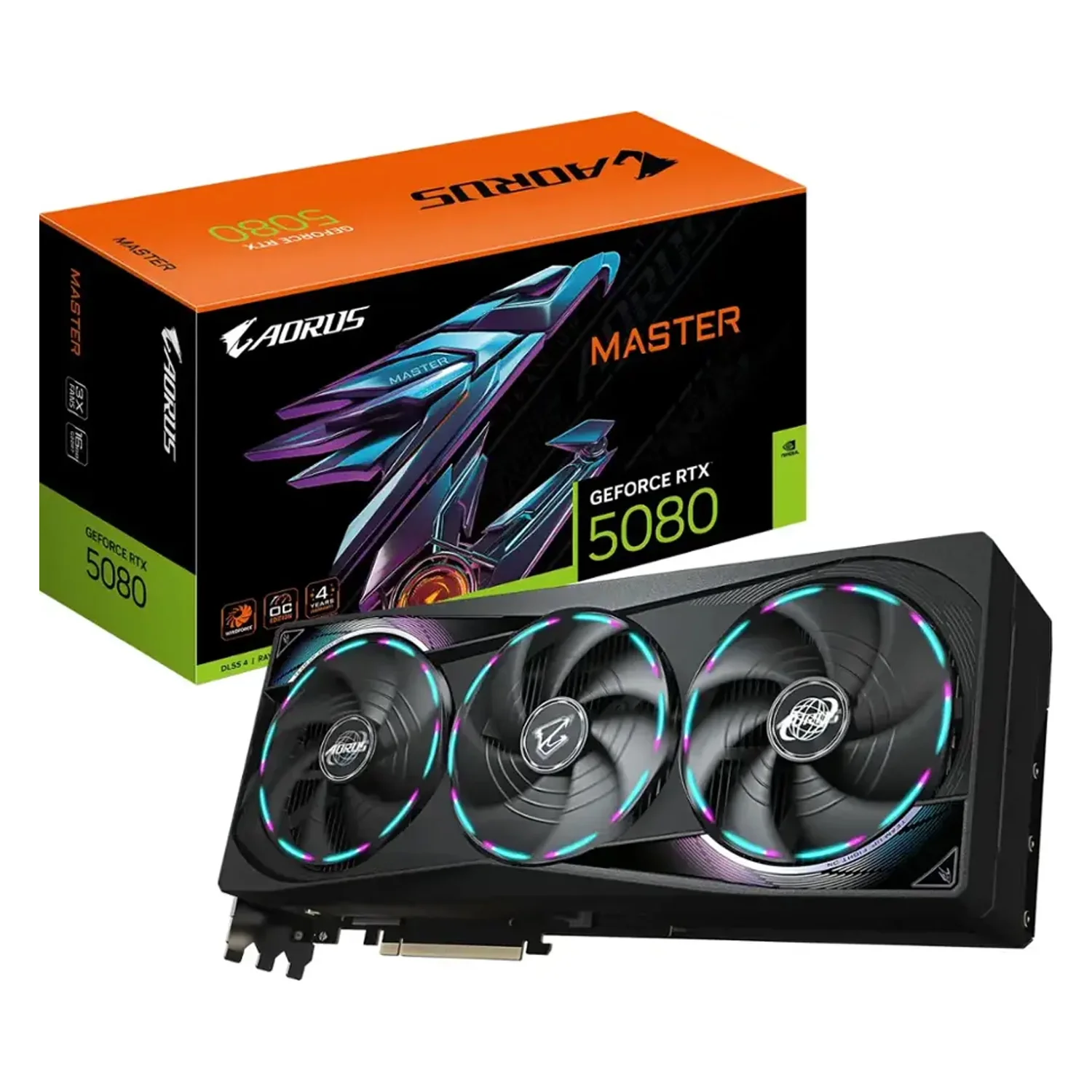 Placa de Vídeo Gigabyte Aorus Master NVIDIA GeForce RTX 5080 16GB GDDR7 - GV-N5080AORUS M-16GD