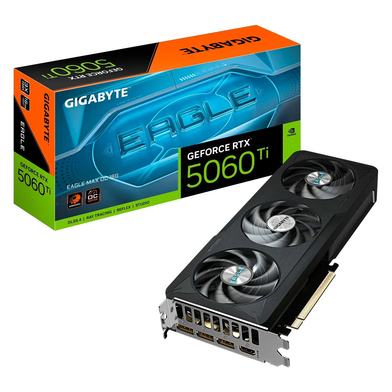 Placa de Vídeo Gigabyte Eagle Max OC NVIDIA GeForce RTX-5060Ti 16GB GDDR7 - GV-N506TEAGLEMAX