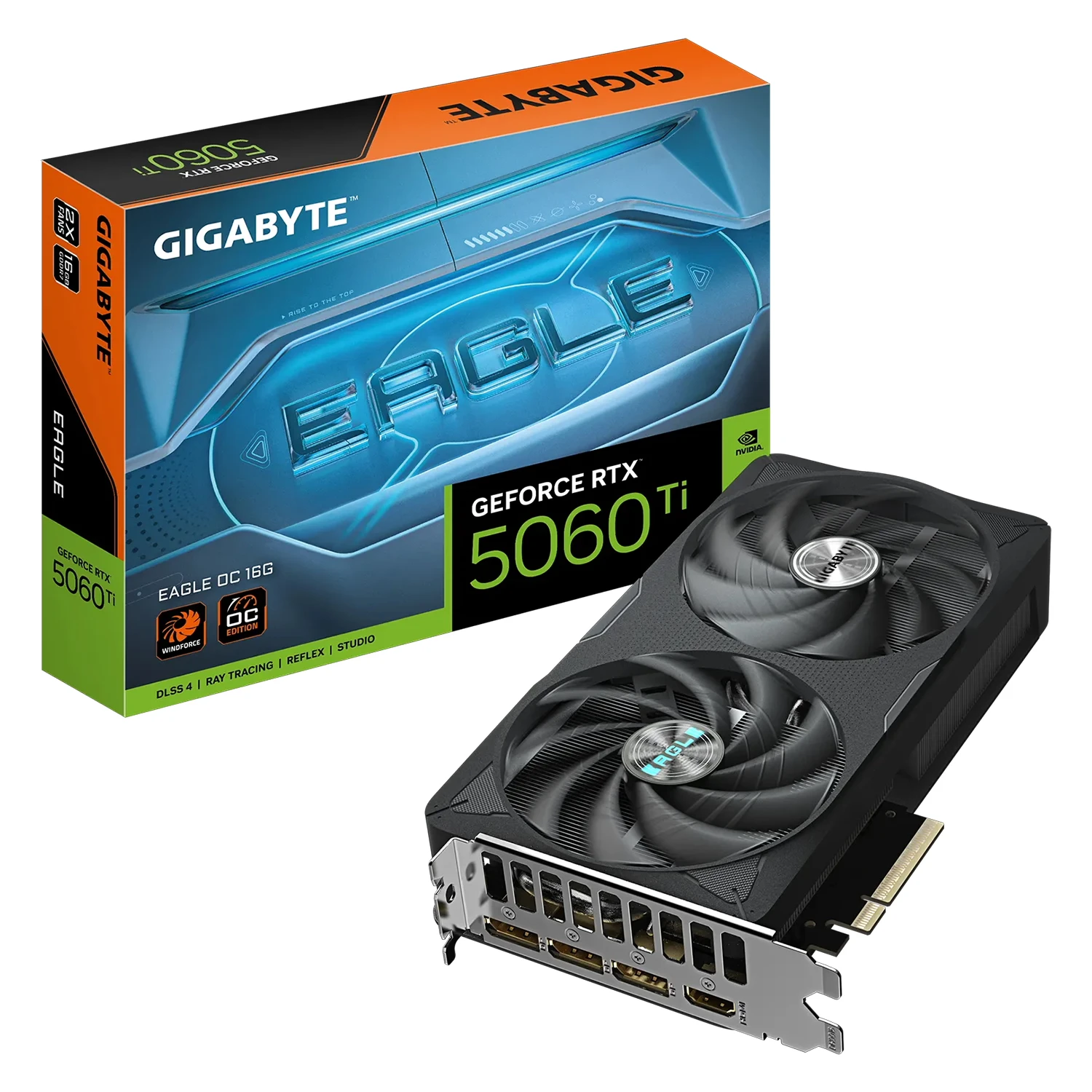 Placa de Vídeo Gigabyte Eagle OC NVIDIA GeForce RTX-5060Ti 16GB GDDR7 - GV-N506TEAGLE OC-16GD