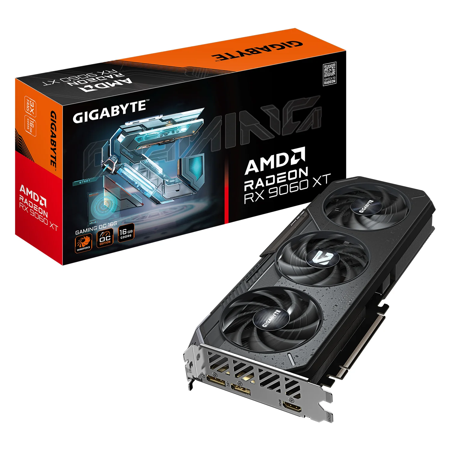 Placa de Vídeo Gigabyte Gaming OC AMD Radeon RX-9060XT 16GB GDDR6 - GV-R9060XTGAMING