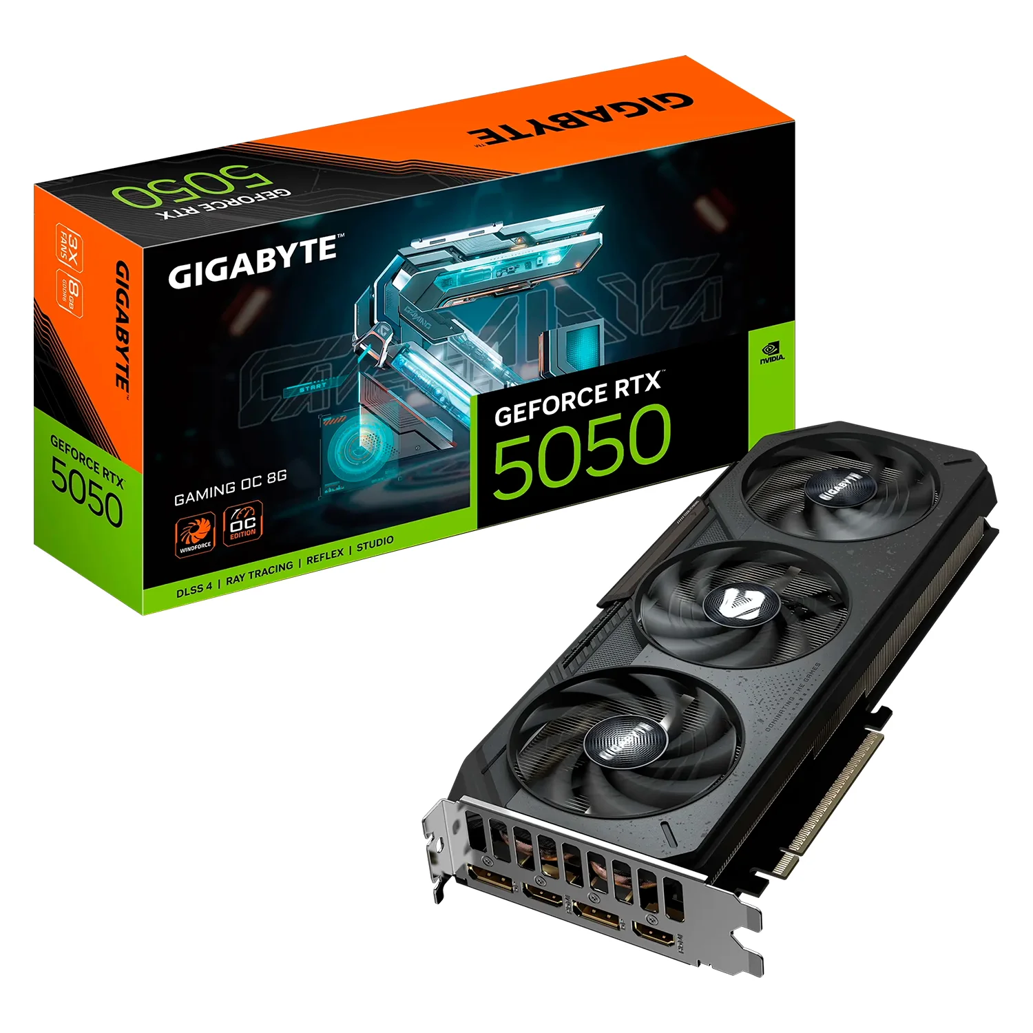 Placa de Vídeo Gigabyte Gaming OC NVIDIA GeForce RTX-5050 8GB GDDR6 - GV-N5050GAMING