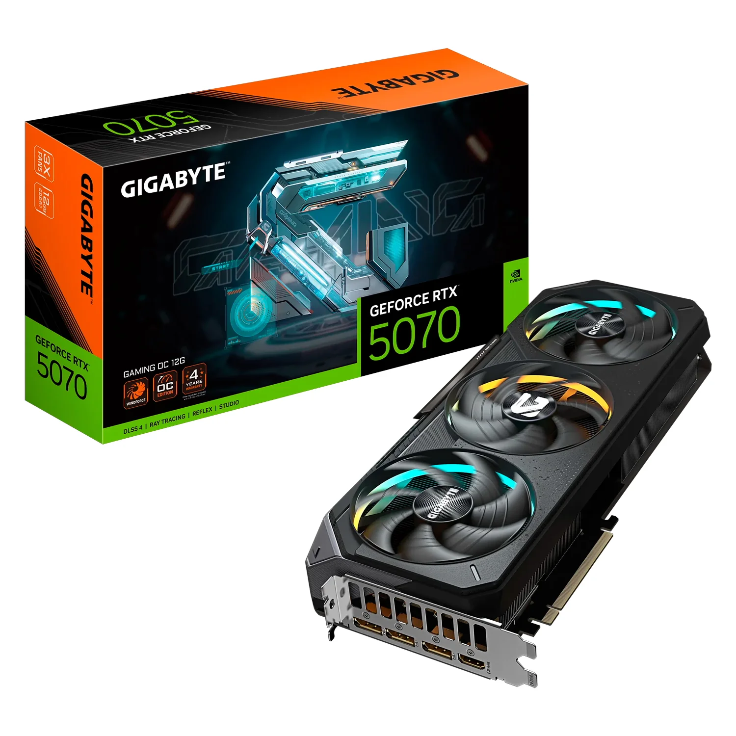 Placa de Vídeo Gigabyte Gaming OC NVIDIA GeForce RTX 5070 12GB GDDR7 - N5070GAMING OC-12GD