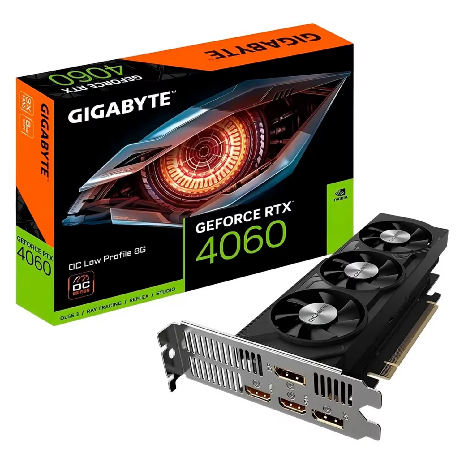 Placa de Vídeo Gigabyte NVIDIA GeForce RTX 4060 OC Low Profile 8GB GDDR6 - GV-N4060OC-8GL