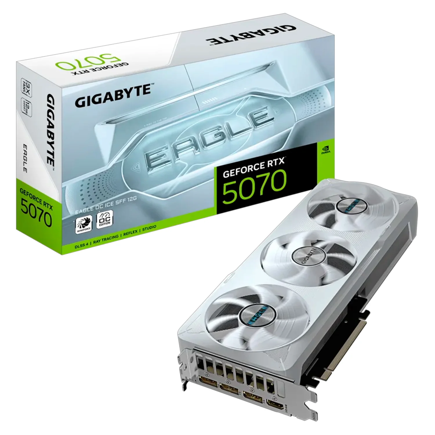 Placa de Vídeo Gigabyte NVIDIA GeForce RTX 5070 12GB GDDR7 - GV-N5070EAGLEOC ICE-12GD