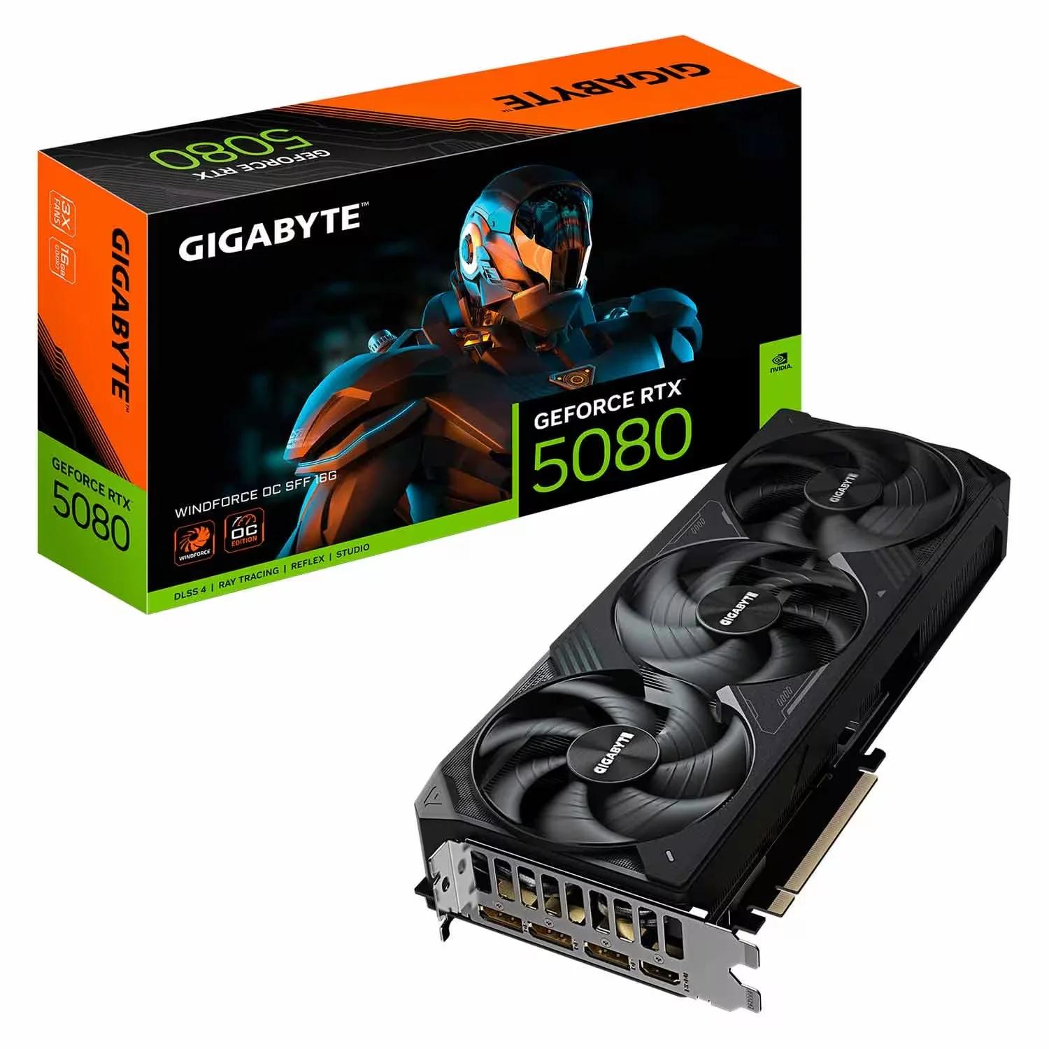 Placa de Vídeo Gigabyte NVIDIA GeForce RTX 5080 16GB GDDR7 - GV-N5080WF3OC-16GD