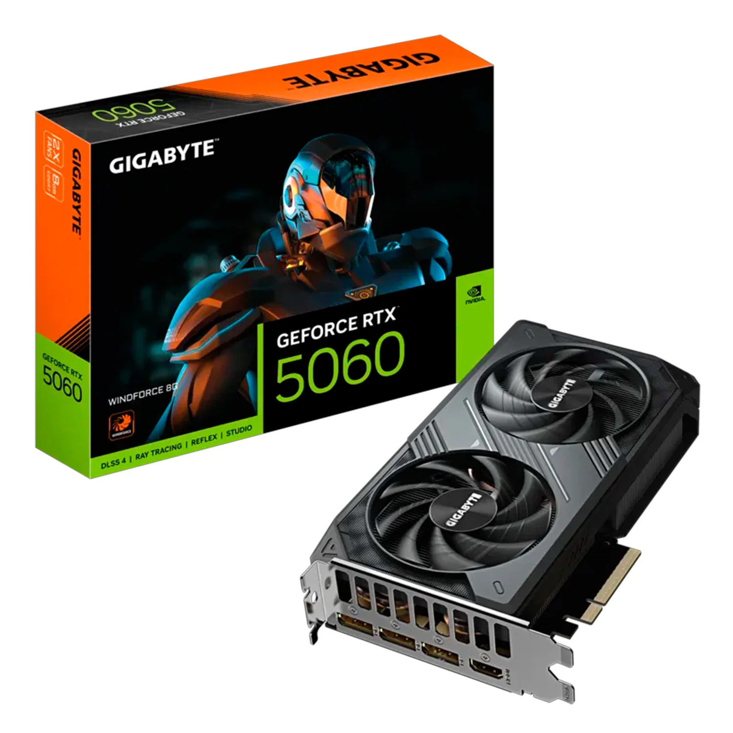 Placa de Vídeo Gigabyte Windforce NVIDIA GeForce RTX 5060 8GB GDDR7 - GV-N5060WF2-8GD