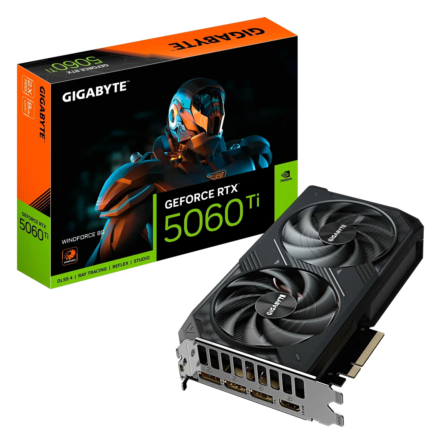 Placa de Vídeo Gigabyte Windforce NVIDIA GeForce RTX 5060TI 8GB GDDR7 - GV-N506TWF2-8GD