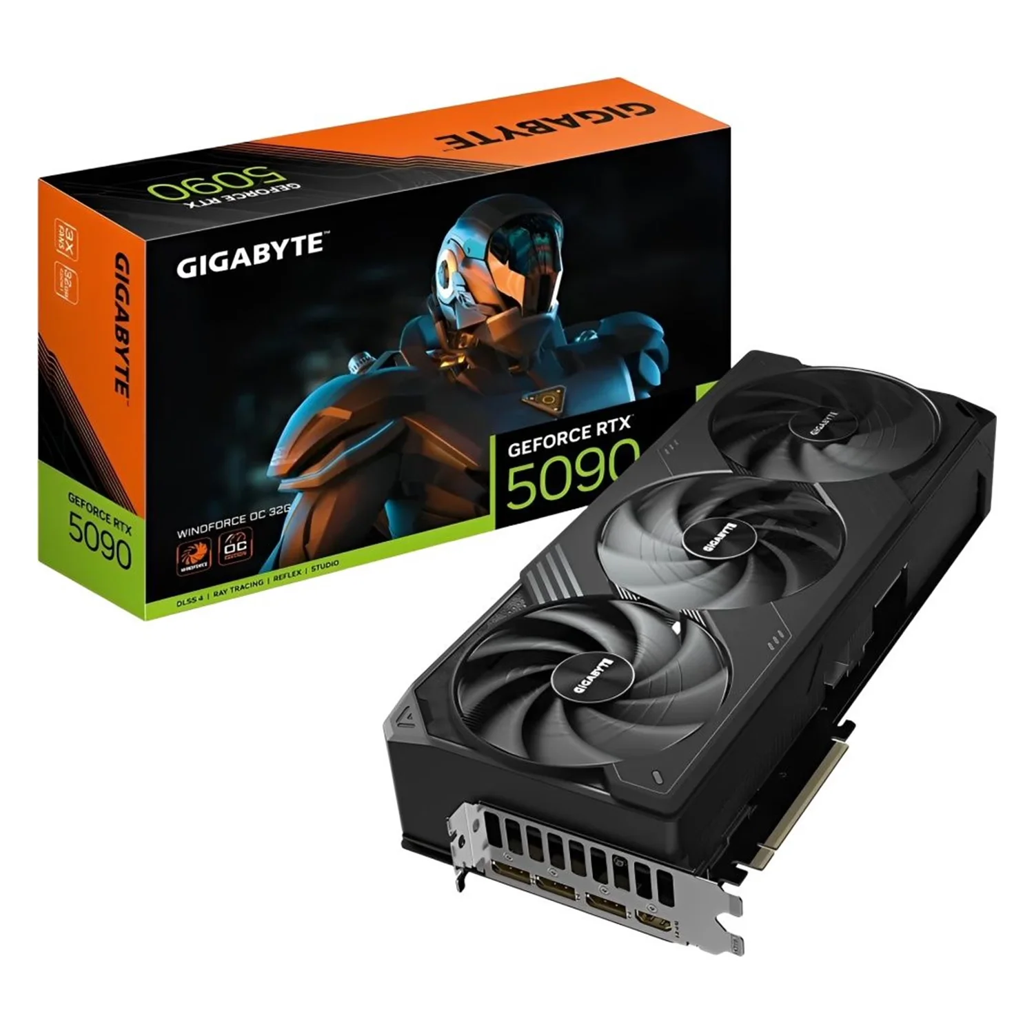Placa de Vídeo Gigabyte Windforce OC NVIDIA GeForce RTX-5090 32GB GDDR7 - GV-N5090WF3OC-32GD