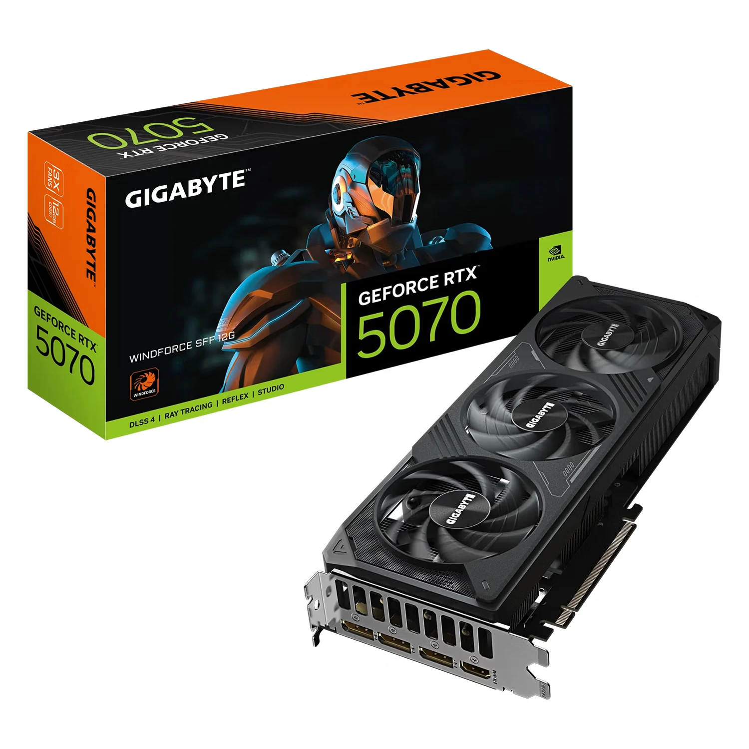 Placa de Vídeo Gigabyte Windforce SFF NVIDIA GeForce RTX-5070 12GB GDDR7 - GV-N5070WF3-12GD