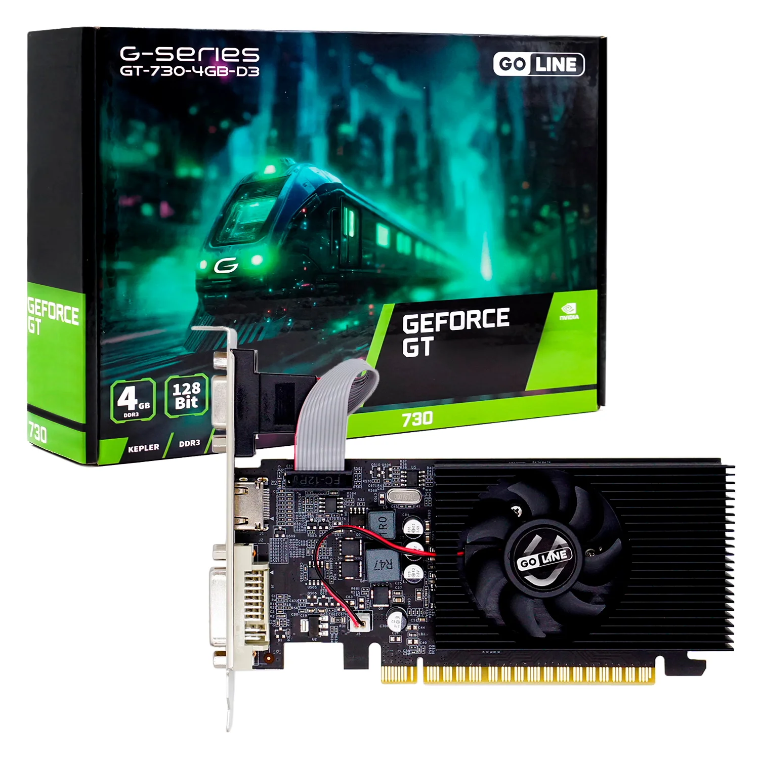 Placa de Vídeo Goline NVIDIA GeForce GT 730 4GB DDR3 - GL-GT730-4GB-D3 (1 Ano de Garantia)