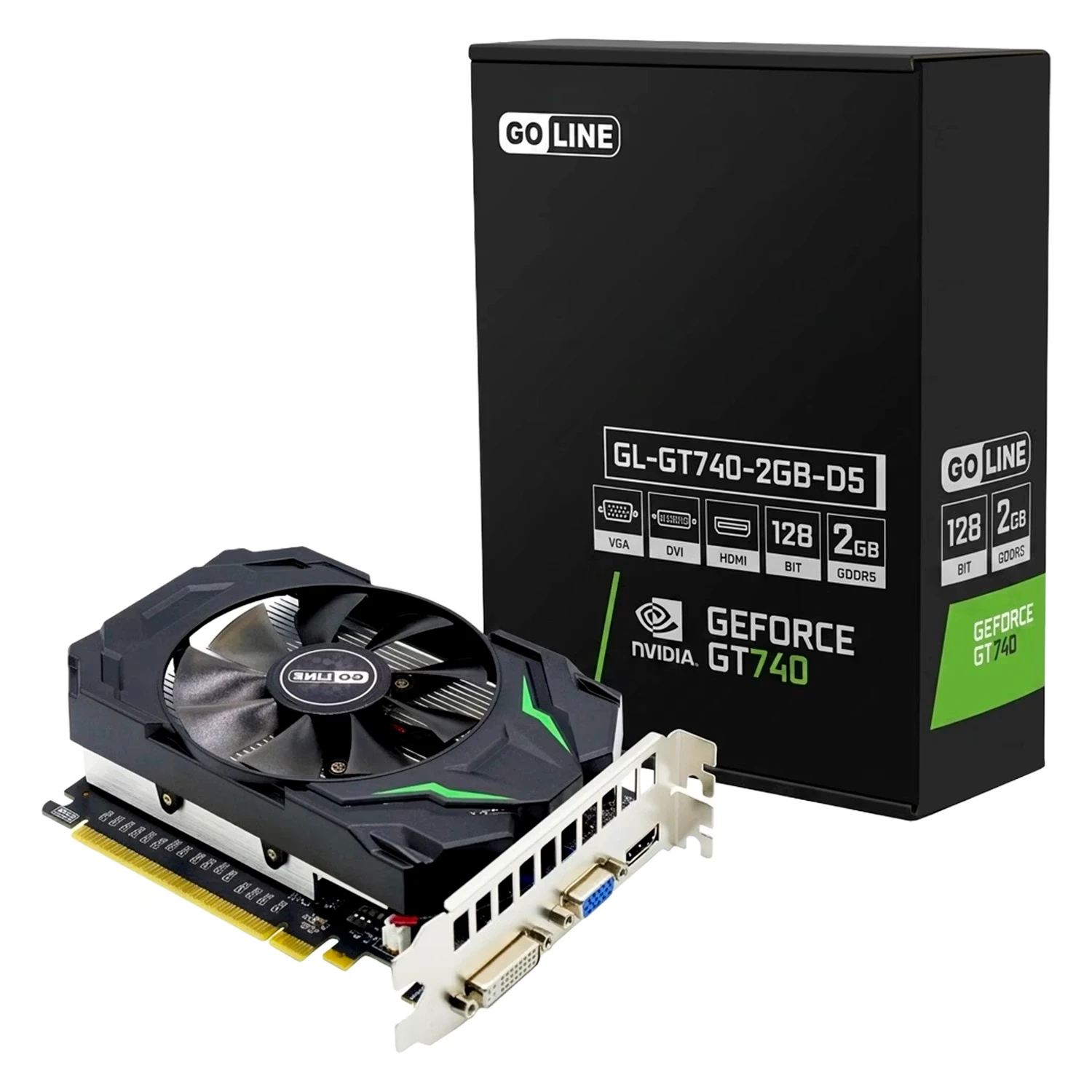 Placa de Vídeo Goline NVIDIA GeForce GT-740 4GB GDDR5 - GL-GT740-4GB-D5 (1 Ano de Garantia)