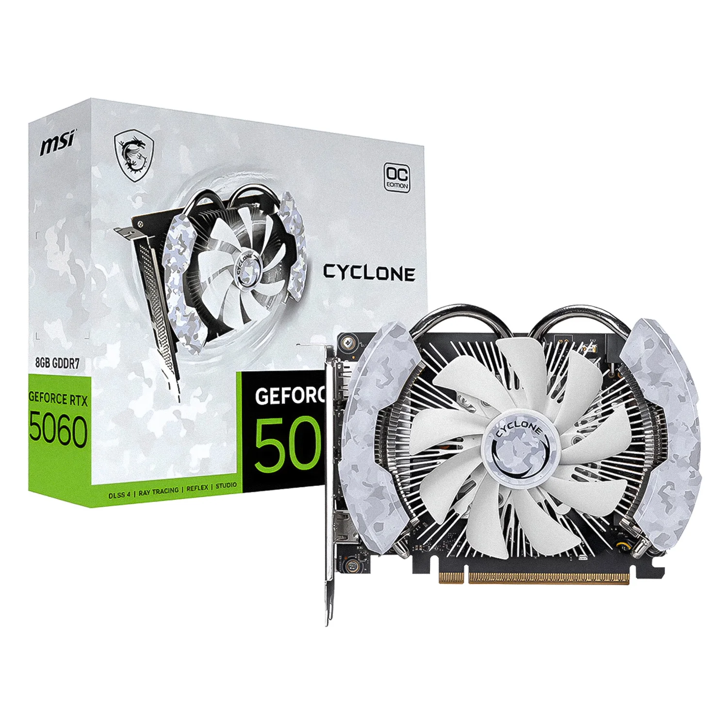 Placa de Vídeo MSI Cyclone OC NVIDIA GeForce RTX 5060 8GB GDDR7 - 912-V812