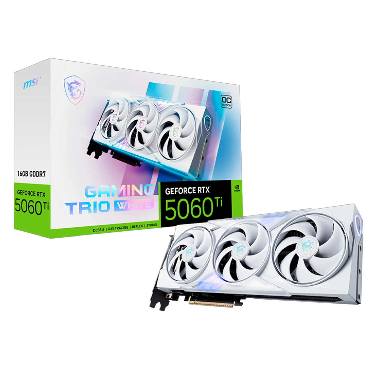 Placa de Vídeo MSI Gaming Trio White OC NVIDIA GeForce RTX 5060Ti 16GB GDDR7 - 912-V535-025