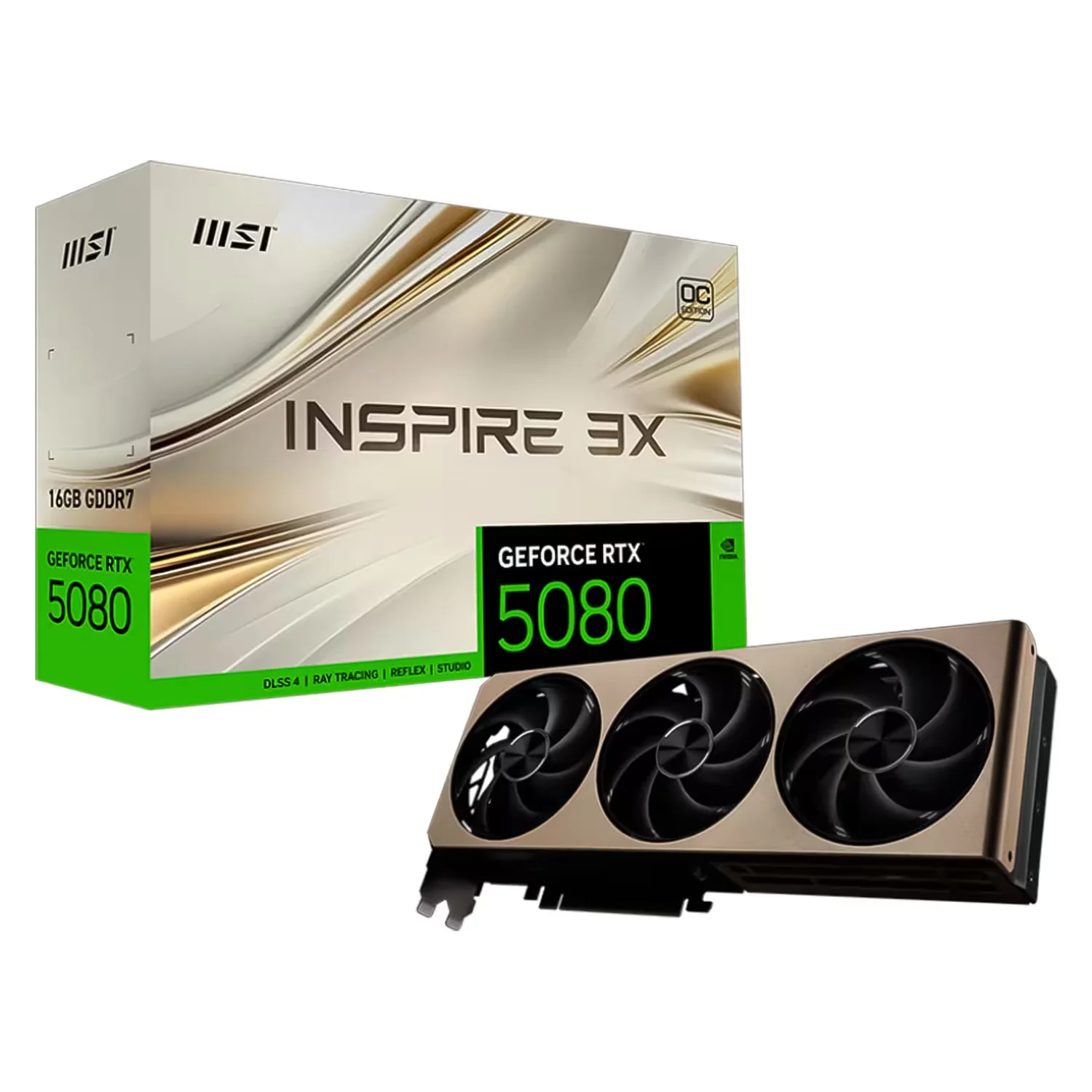 Placa de Vídeo MSI Inspire 3X OC NVIDIA GeForce RTX 5080 16GB GDDR7 - 912-V531
