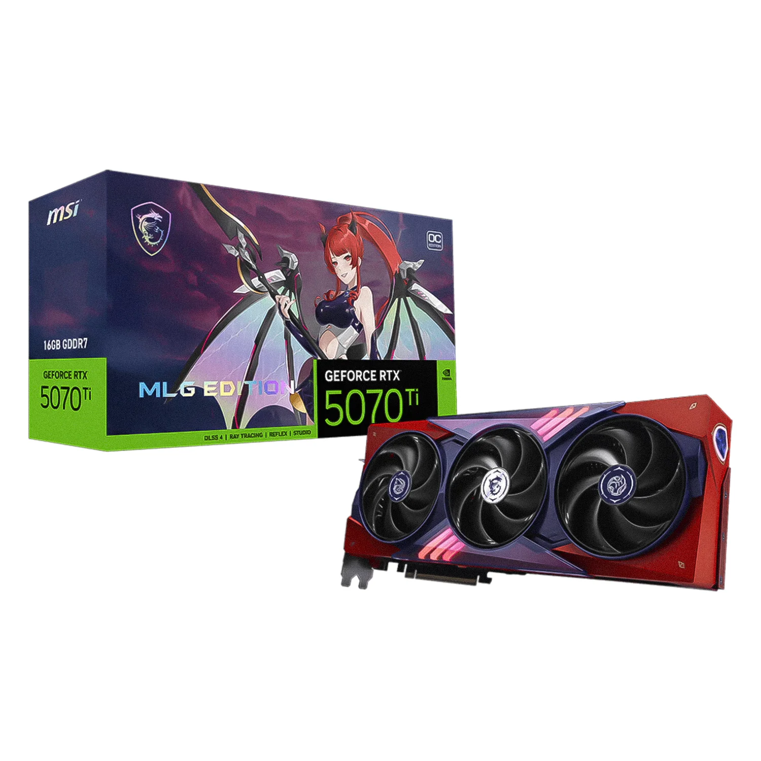 Placa de Vídeo MSI MLG Edition OC NVIDIA GeForce RTX-5070Ti 16GB GDDR7 - G507T-16MEC