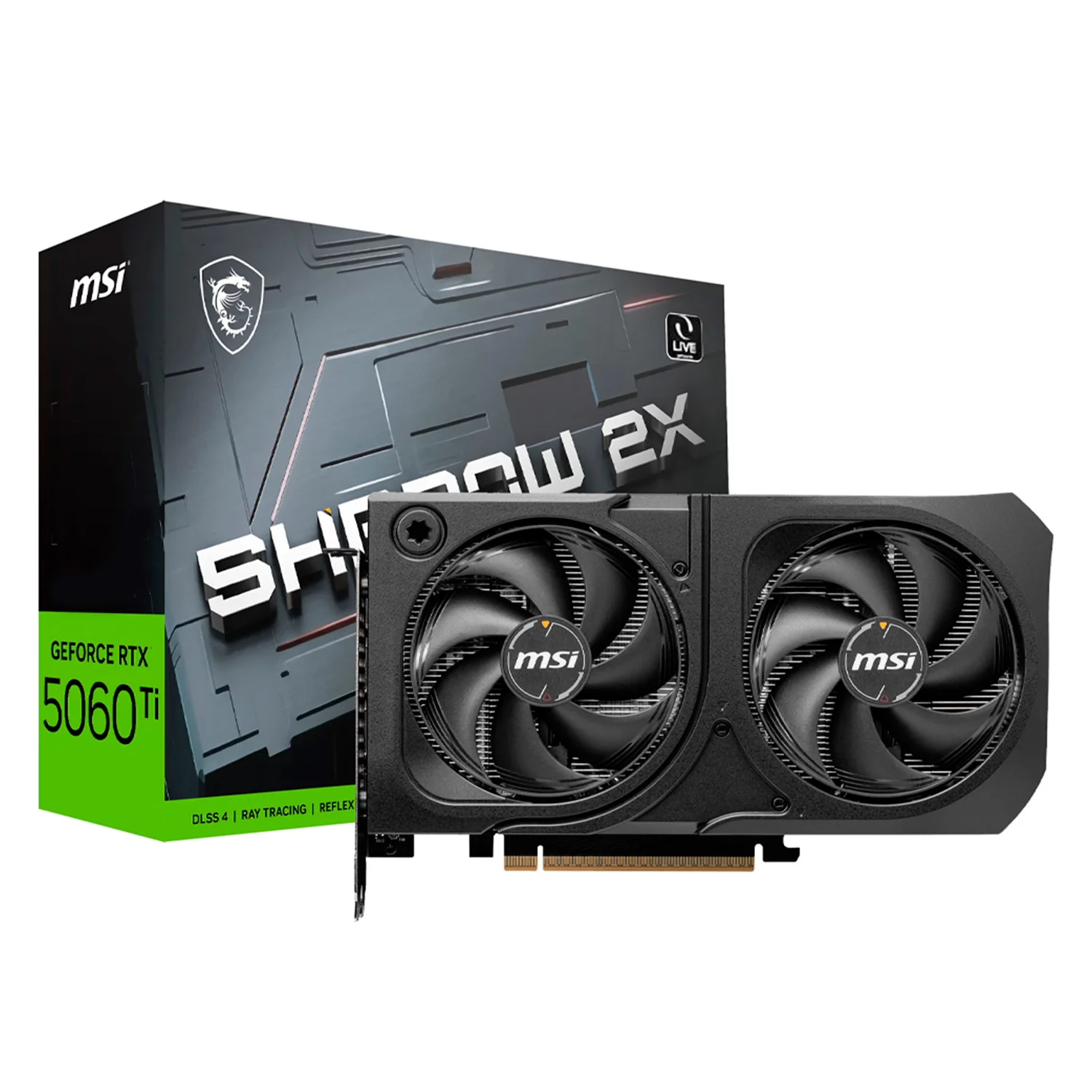 Placa de Vídeo MSI Shadow 2X OC Plus NVIDIA GeForce RTX-5060Ti 8GB GDDR7 - 912-V536