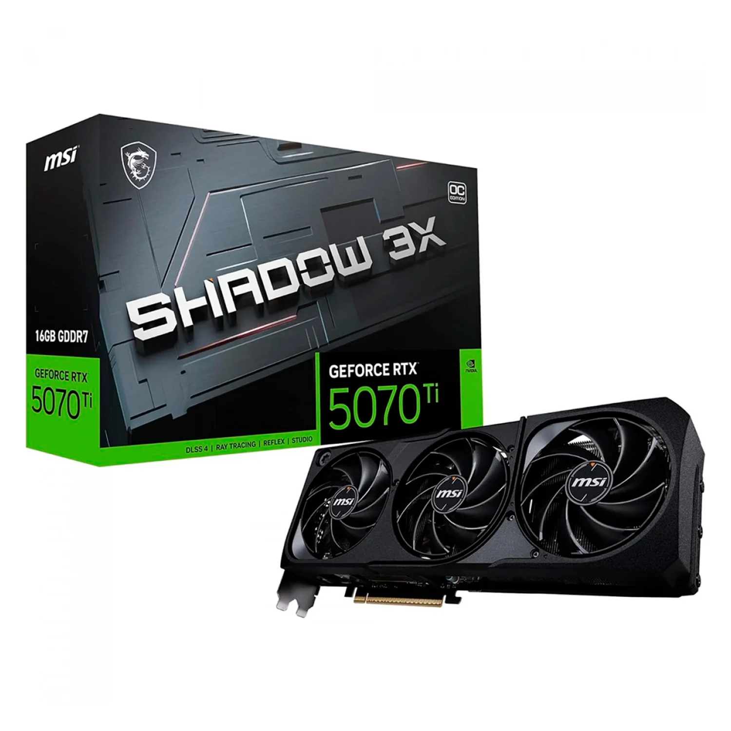 Placa de Vídeo MSI Shadow 3X OC NVIDIA GeForce RTX 5070 Ti 16GB GDDR7 - 912-V531