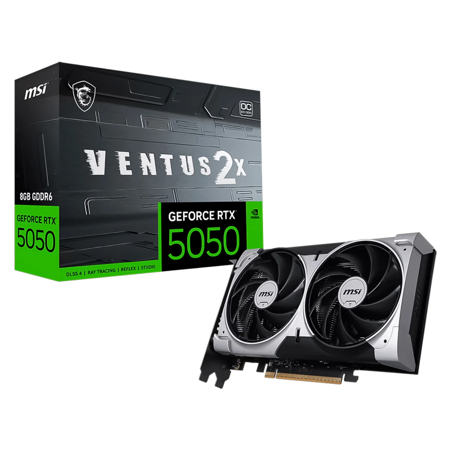 Placa de Vídeo MSI Ventus 2X OC NVIDIA GeForce RTX-5050 8GB GDDR6 - 912-V538
