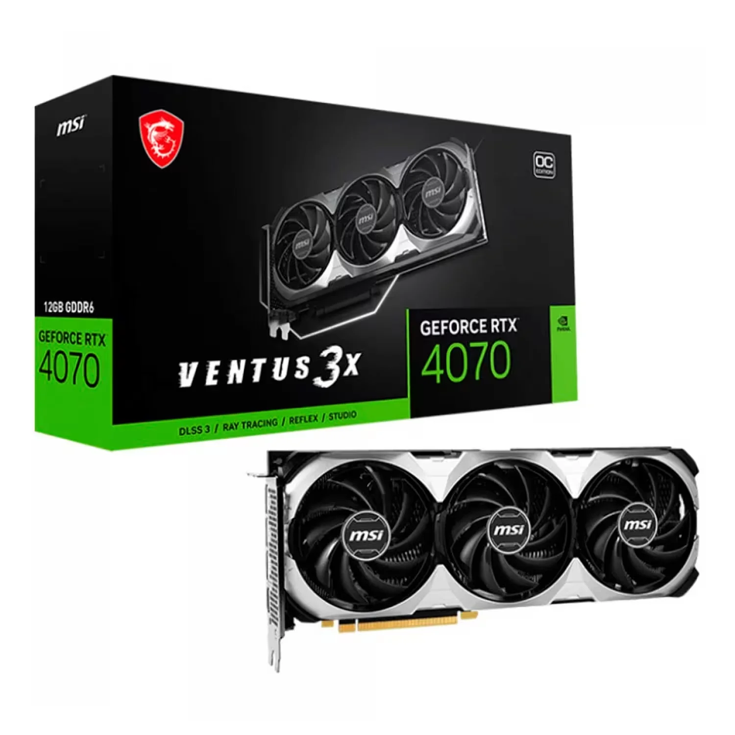 Placa de Vídeo MSI Ventus 3X E1 OC NVIDIA GeForce RTX 4070 12GB GDDR6 - 912-V512-027