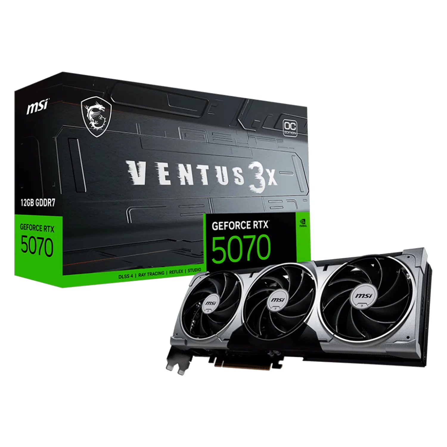 Placa de Video MSI Ventus 3X OC NVIDIA GeForce RTX-5070 12GB GDDR7 - OC V532-007