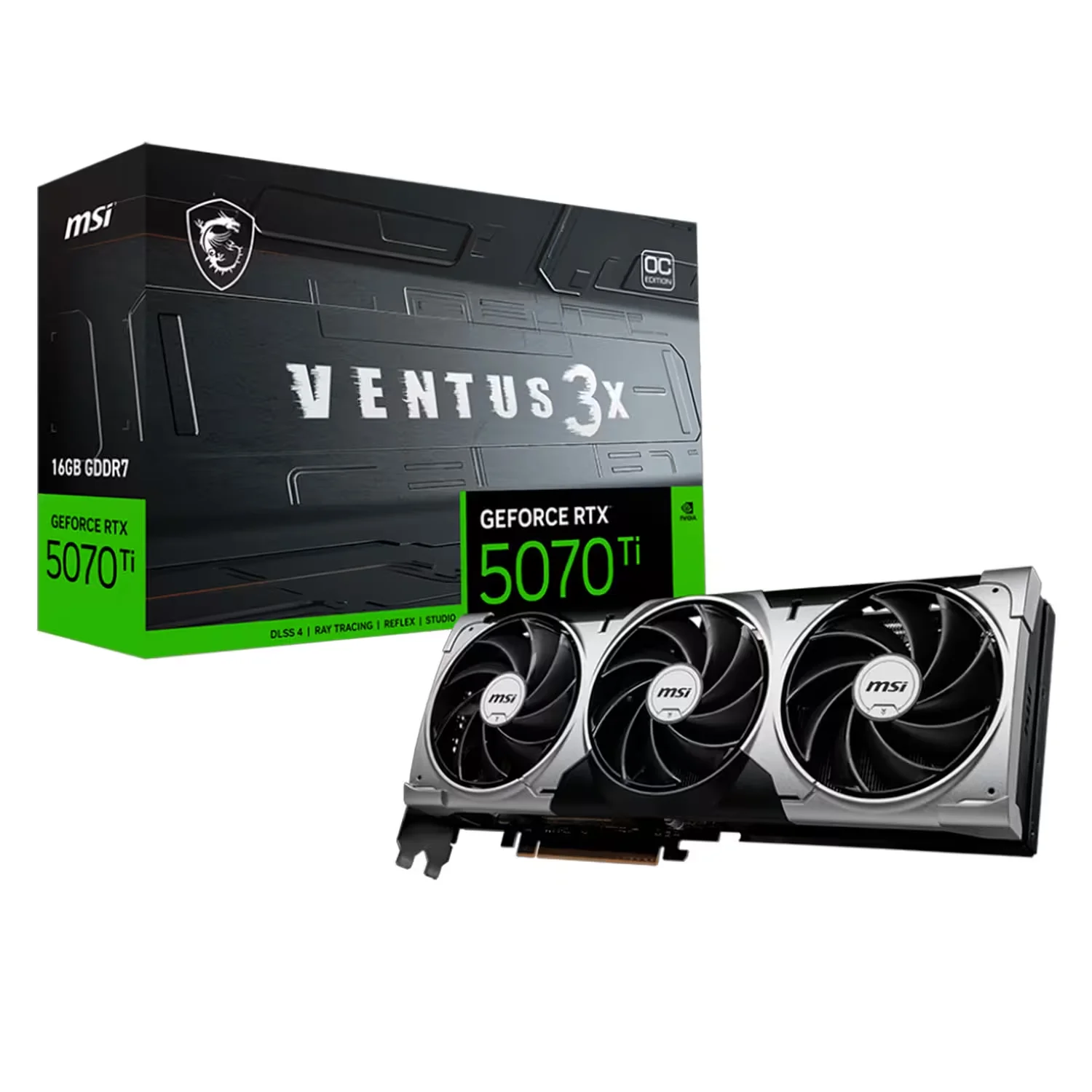 Placa de Vídeo MSI Ventus 3X OC NVIDIA GeForce RTX 5070Ti 16GB GDDR7 - 912-V531