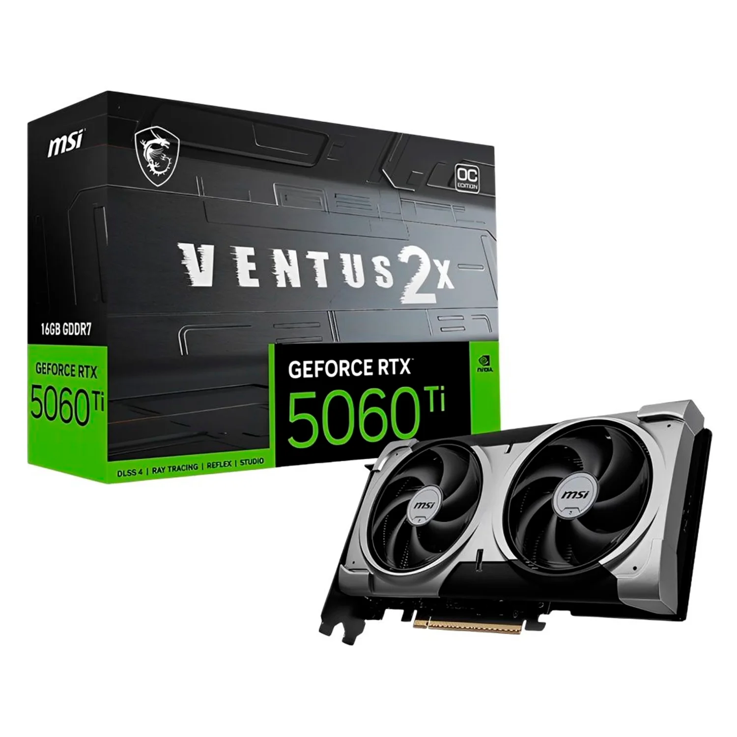 Placa de Vídeo MSI Ventus X2 OC Plus NVIDIA GeForce RTX-5060Ti 16GB GDDR7 - 912-V535