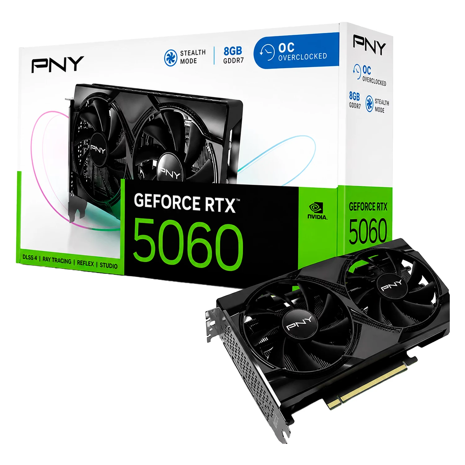 Placa de Vídeo PNY Dual OC NVIDIA GeForce RTX-5060 8GB GDDR7 - VCG50608DFXPB1-O