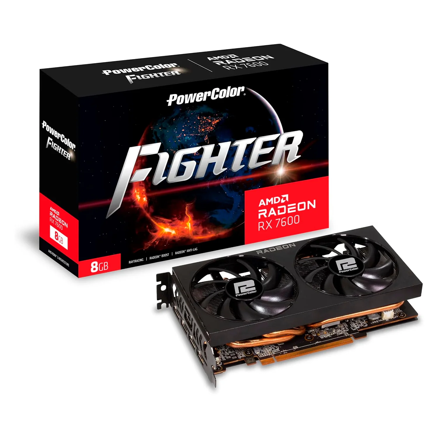 Placa de Vídeo Power Color Radeon RX 7600 8GB GDDR6 - RX7600 8G-F