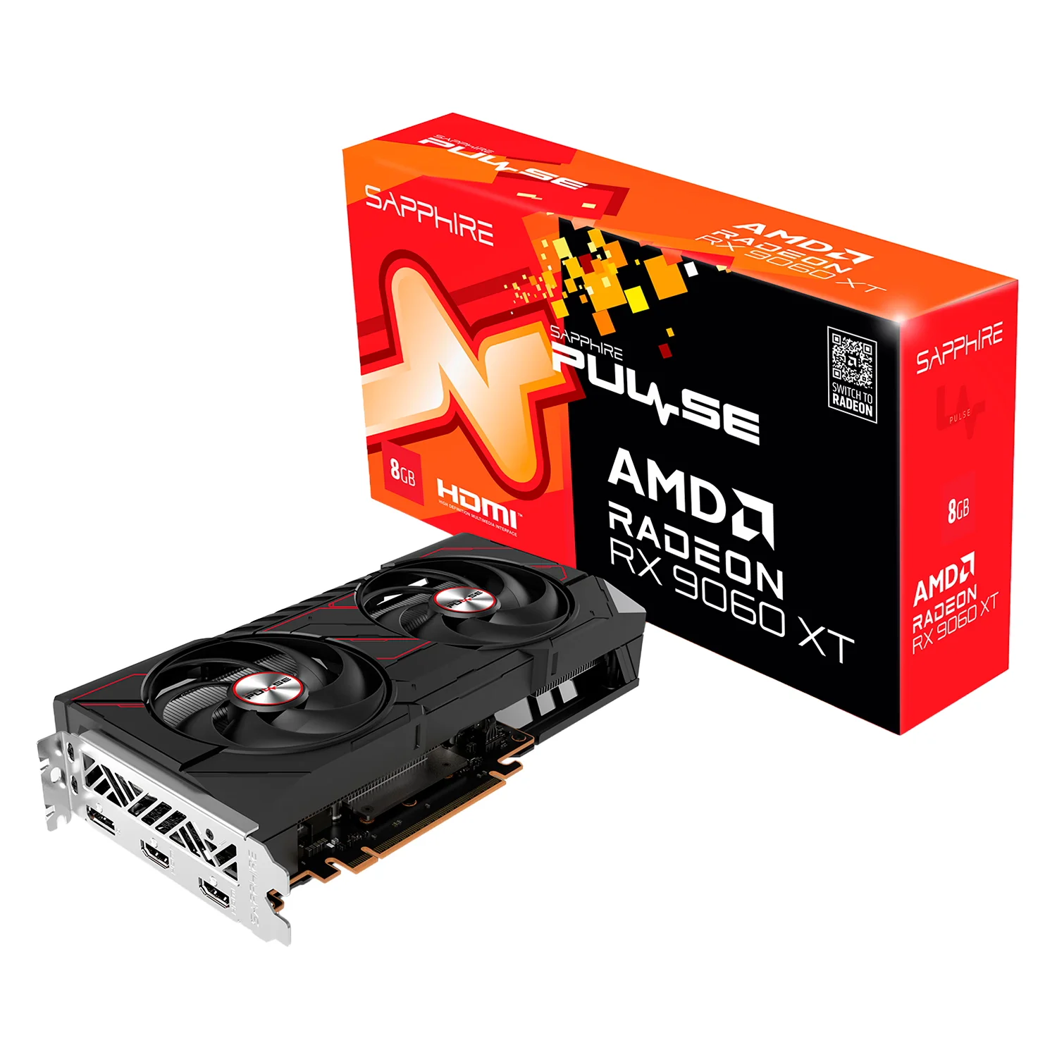 Placa de Vídeo Sapphire Gaming Pulse OC Radeon RX-9060XT 8GB GDDR6 - 11350-04-20G