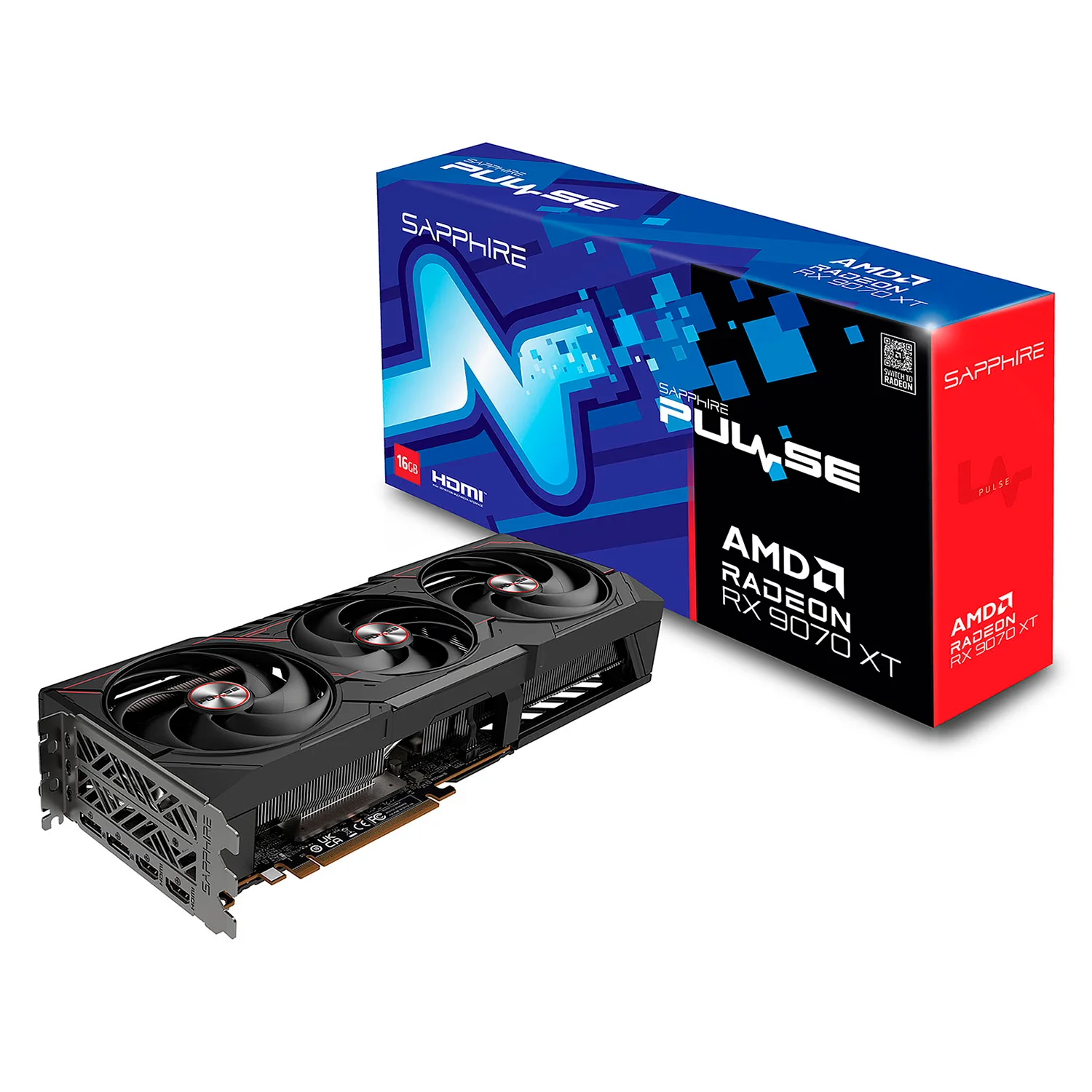 Placa de Vídeo Sapphire Pulse Gaming OC AMD Radeon RX-9070XT 16GB GDDR6