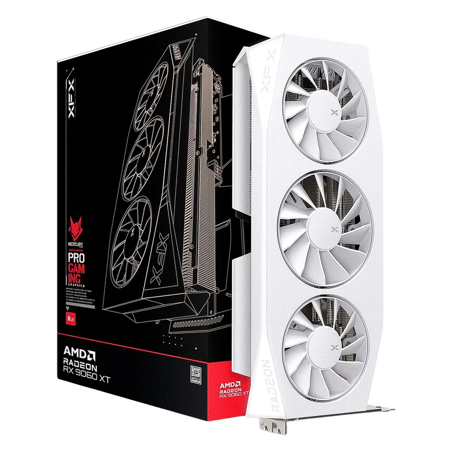 Placa de Vídeo XFX Mercury OC White Edition AMD Radeon RX-9060XT 16GB GDDR6 - RX-96TMERCW9