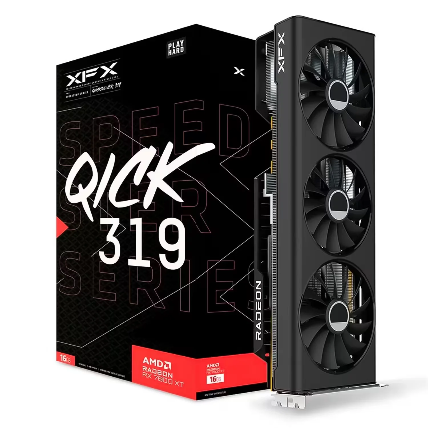 Placa de Vídeo XFX Speedster QICK 319 Radeon RX 7800 XT 16GB GDDR6 - RX-78TQICKF9