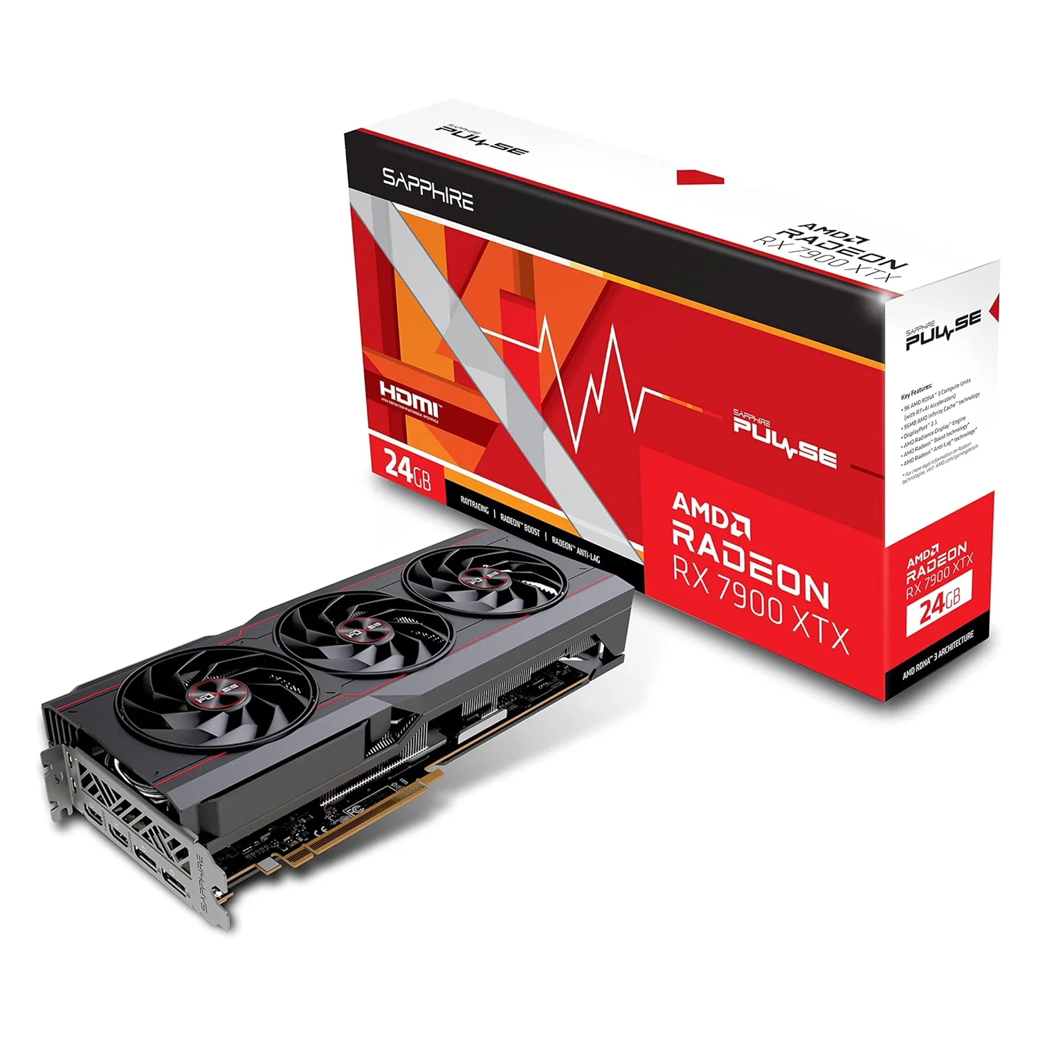 Placa De Vídeo XTX Sapphire Pulse OC AMD Radeon RX-7900 24GB GDDR6