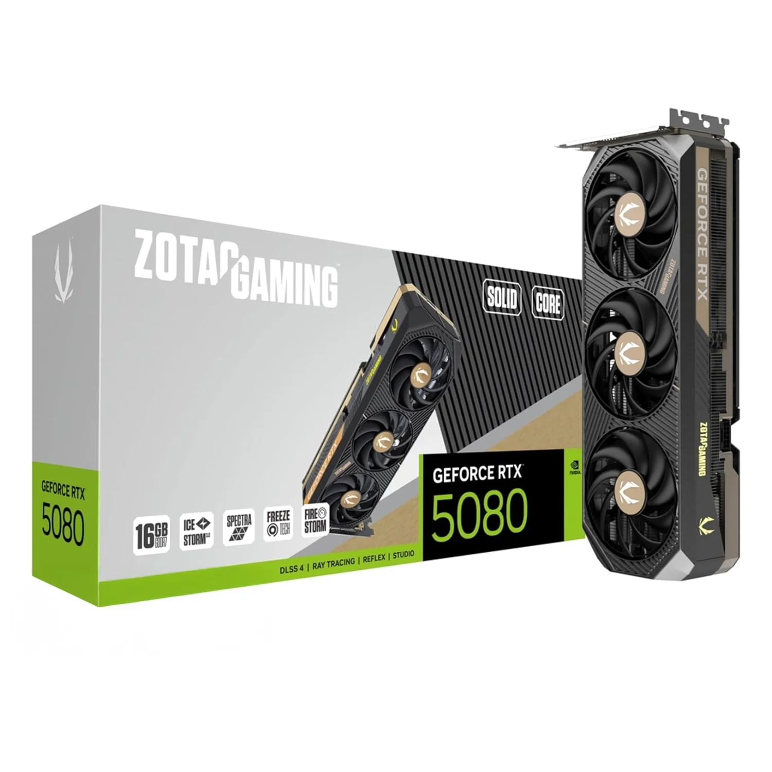 Placa de Vídeo Zotac Solid Core NVIDIA GeForce RTX-5080 16GB GDDR7 - ZT-B50800D2-10P