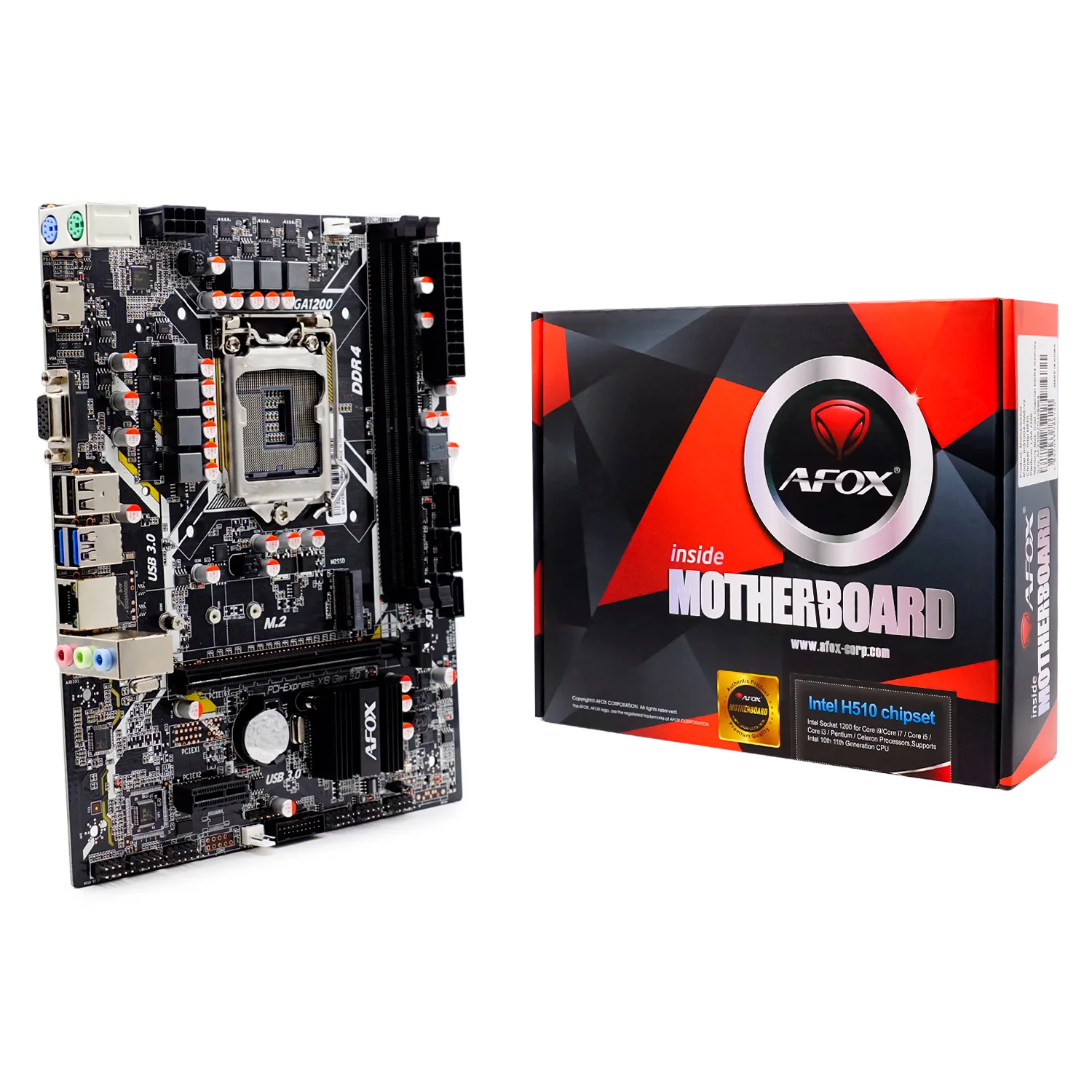 Placa Mãe Afox IH510D4-MA6-V2 DDR4 Socket 1200 Chipset Intel H510 Micro ATX